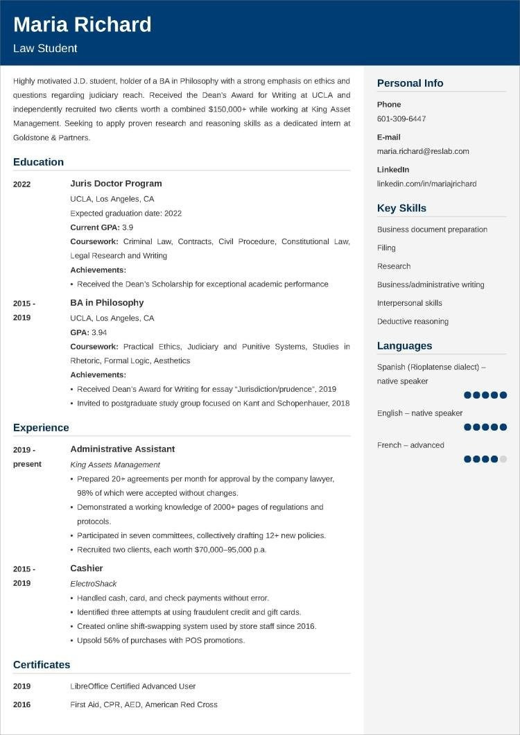 Second Year Law Student Resume Sample Law Student Resumeâsamples, Template & 20lancarrezekiq Tips