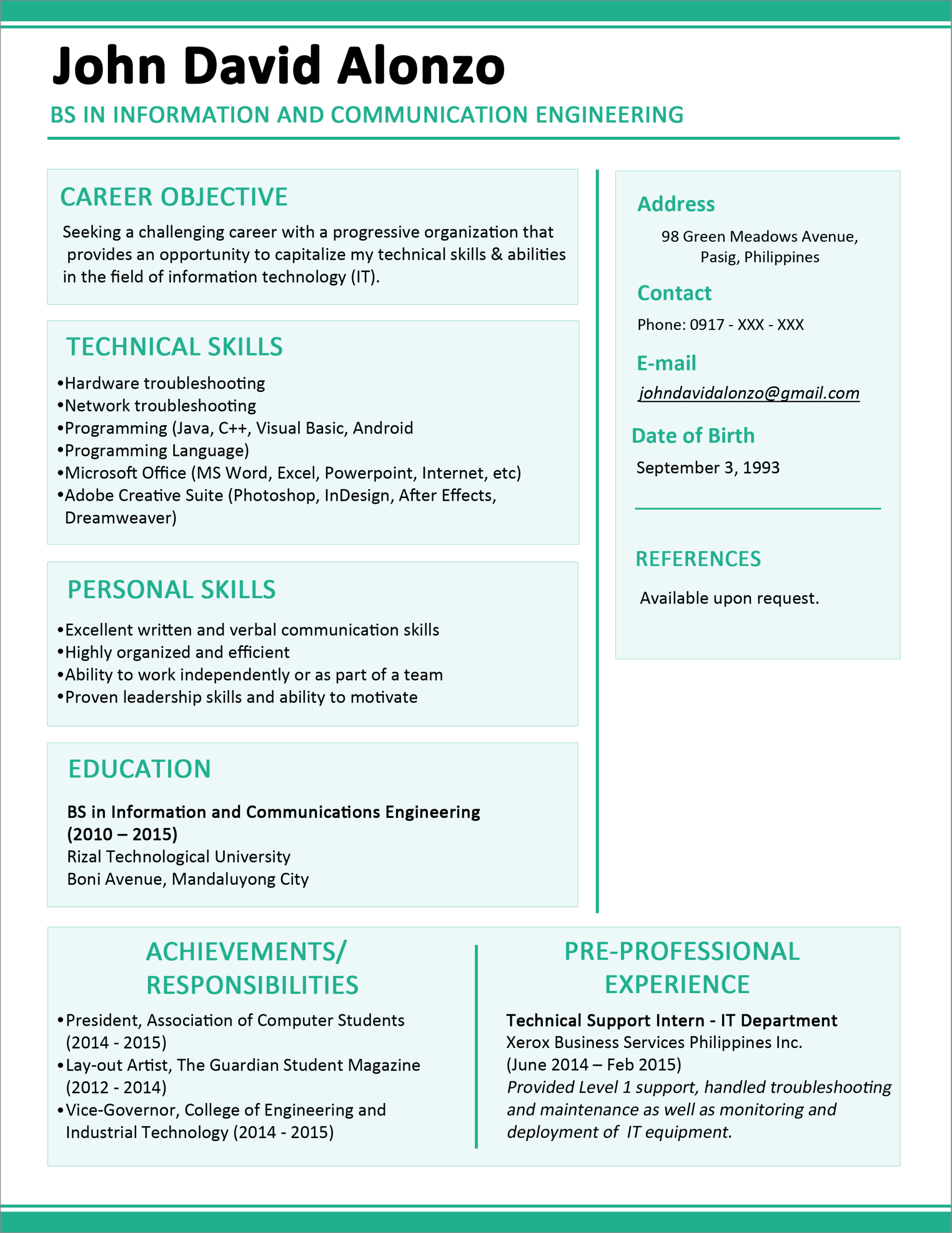 Simple Resume Sample for Fresh Graduate 30 Simple and Basic Resume Templates for All Jobseekers Simple Resume Sample for Fresh Graduate 30 Simple and Basic Resume Templates for All Jobseekers