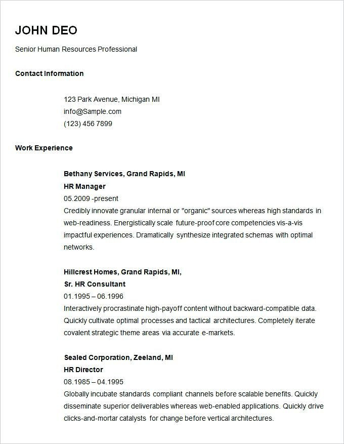 Simple Sample Of Resume for Job Application Free Resume Templates for Job Application In 2020