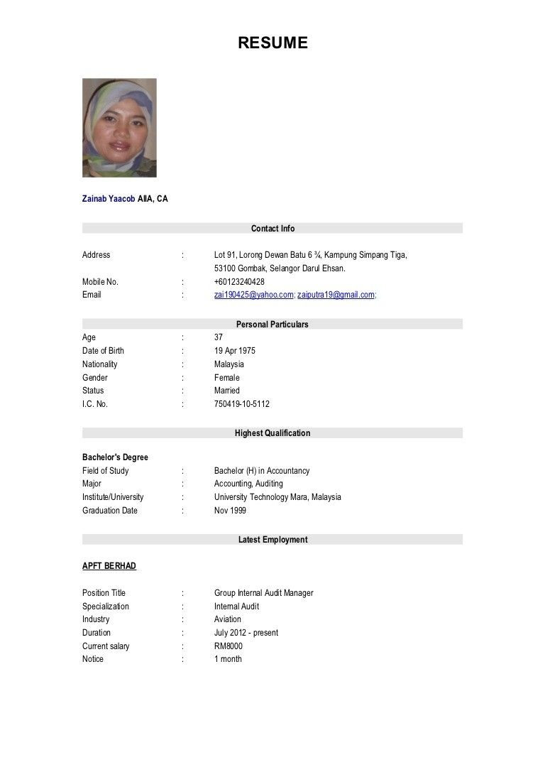 The Best Resume Sample In Malaysia 7 Best Simple Resume format Ideas Resume format, Simple Resume …