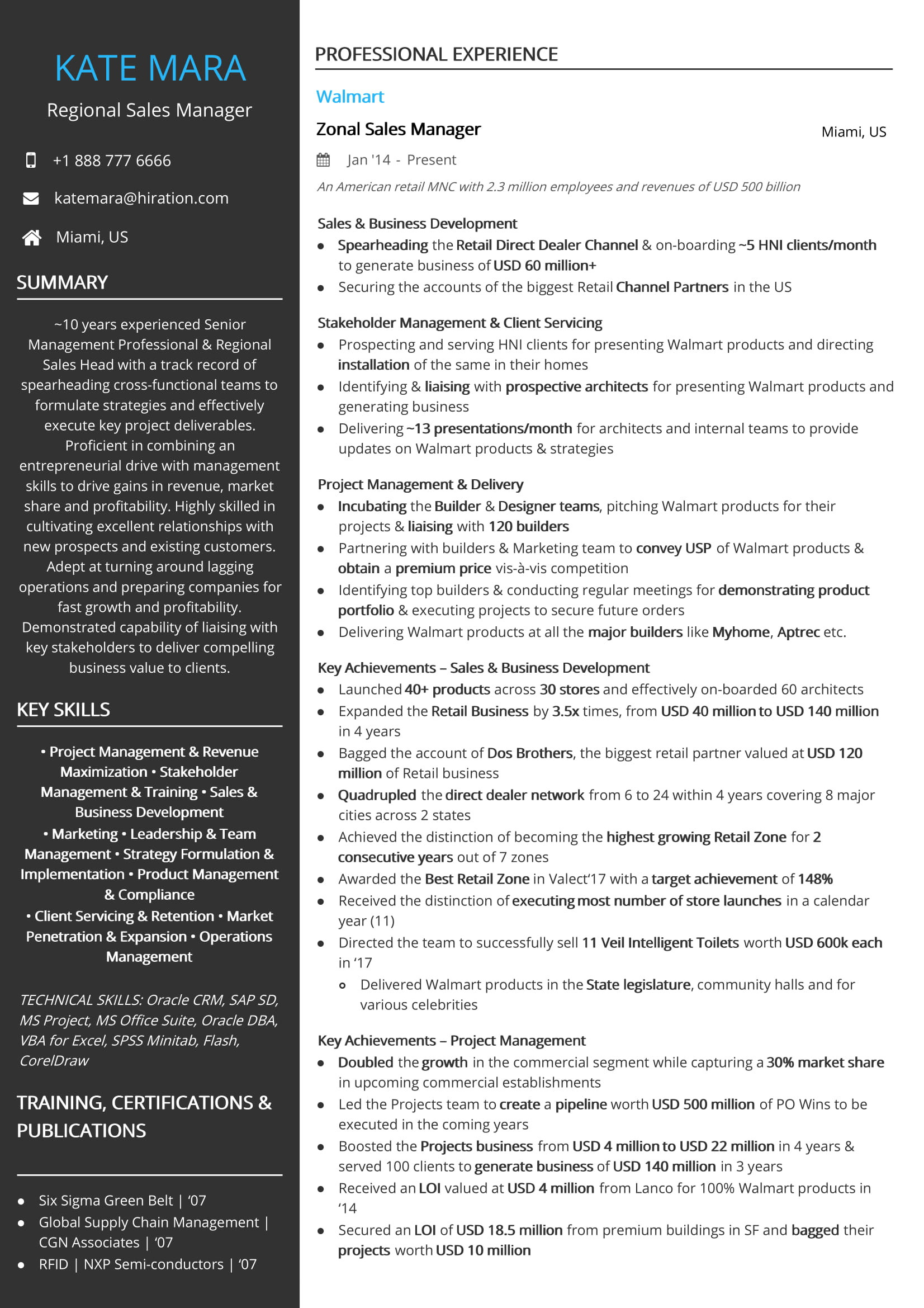 Walmart Customer Service Manager Resume Sample Free Regional Sales Manager Resume Sample 2020 by Hiration