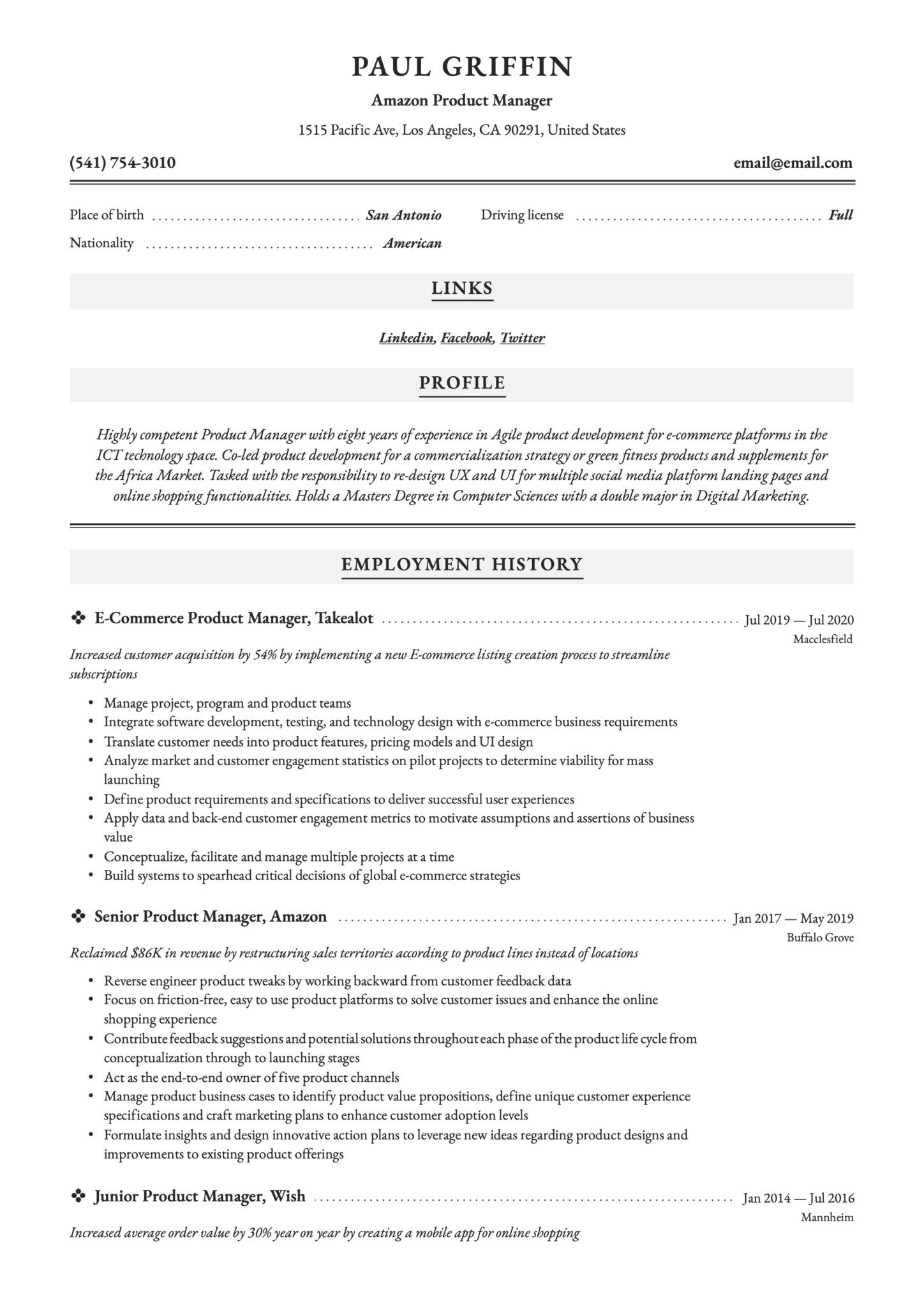 Amazon Private Label Brands Seller Resume Samples Amazon Product Manager Resume & Guide 17 Examples 2022 Amazon Private Label Brands Seller Resume Samples Amazon Product Manager Resume & Guide 17 Examples 2022
