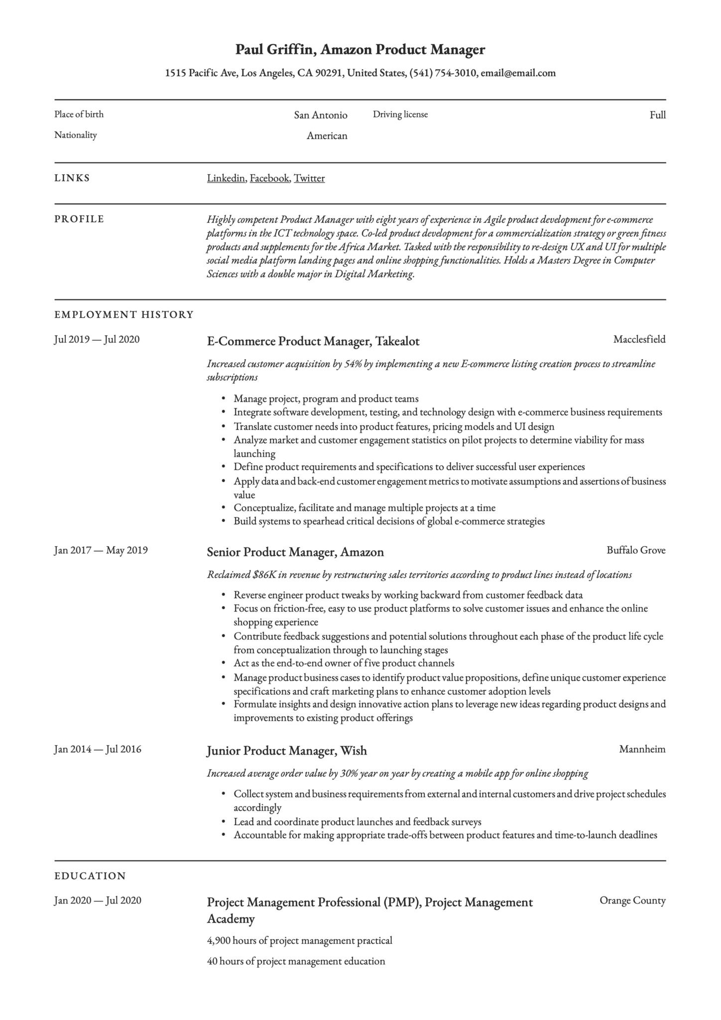 Amazon software Development Manager Sample Resume Amazon Product Manager Resume & Guide 17 Examples 2022 Amazon software Development Manager Sample Resume Amazon Product Manager Resume & Guide 17 Examples 2022