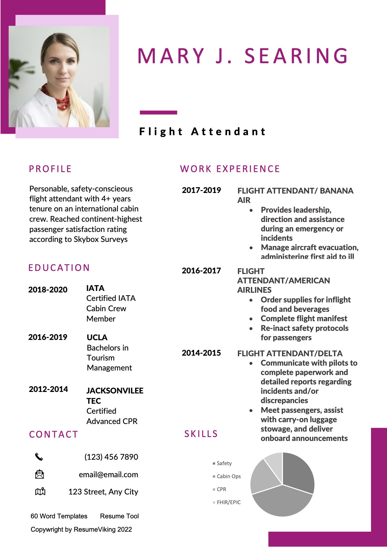 American Airlines Flight attendant Resume Sample Flight attendant Resume & Guide  22 Templates 2022