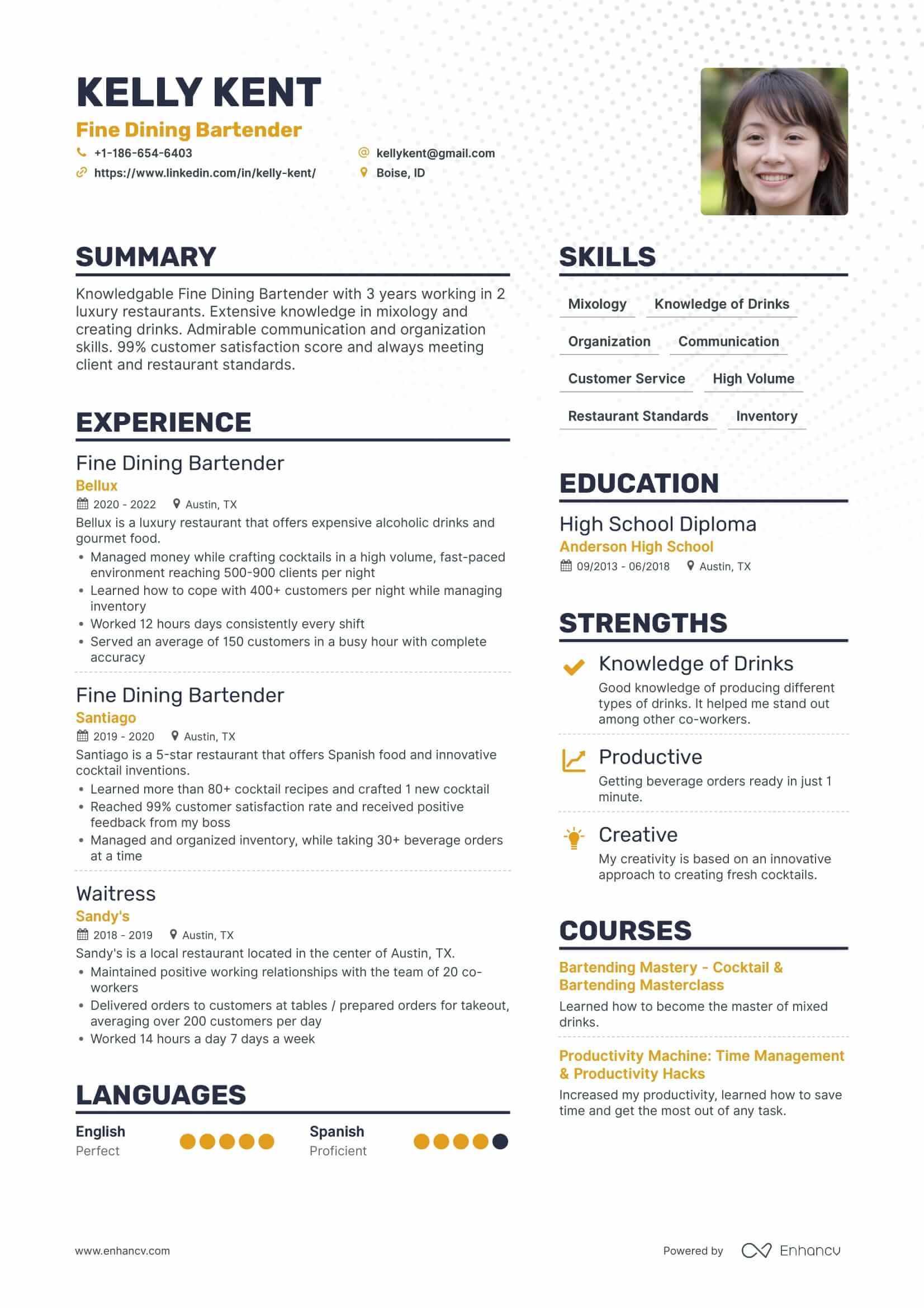 Bartender Resume Sample that is Looking to Change Careers the Ultimate 2022 Guide for Writing A Persuasive Bartender Resume …