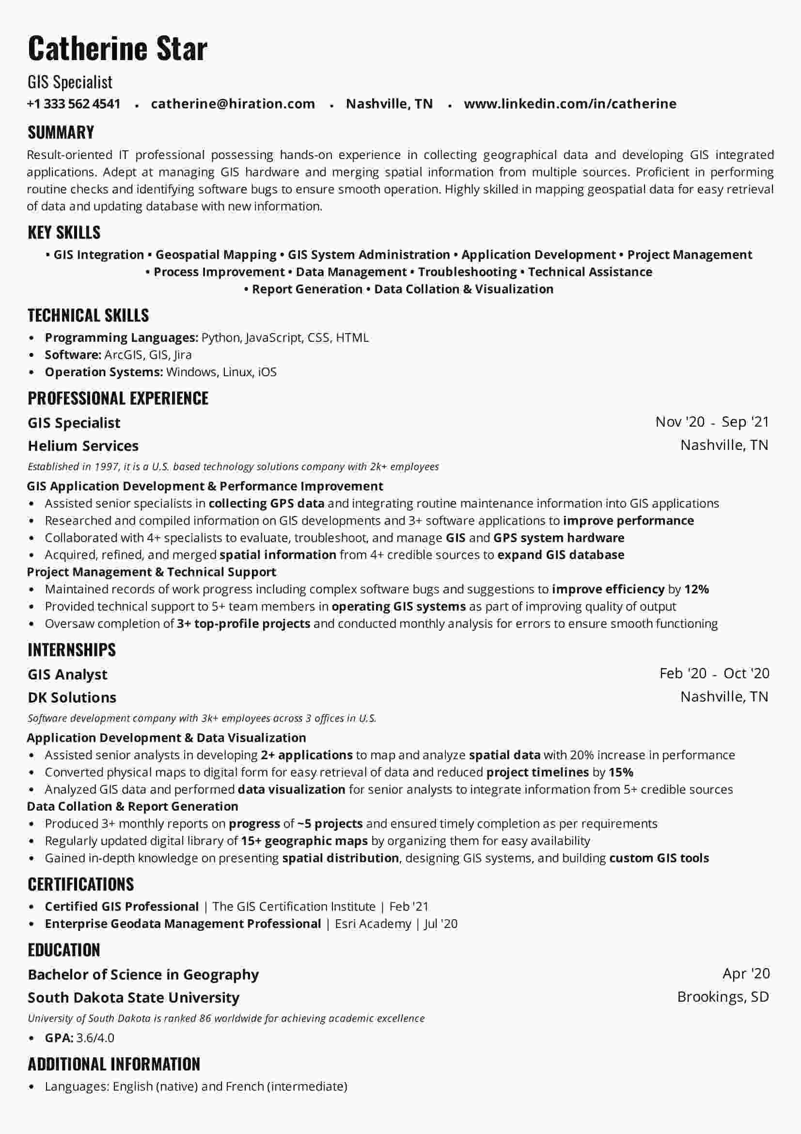 Business Analyst Resume with Gis Samples Gis Resume Examples: 2022 Guide to Perfect Yours today!