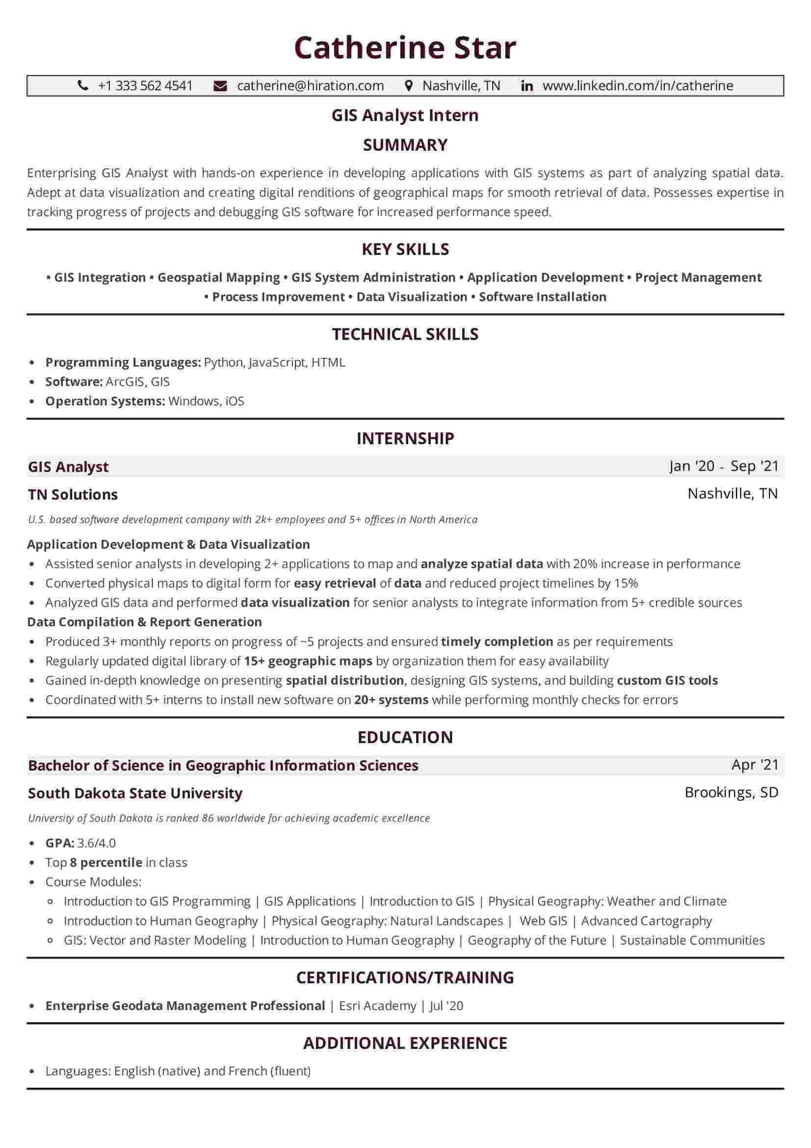 Business Analyst Resume with Gis Samples Gis Resume Examples: 2022 Guide to Perfect Yours today!