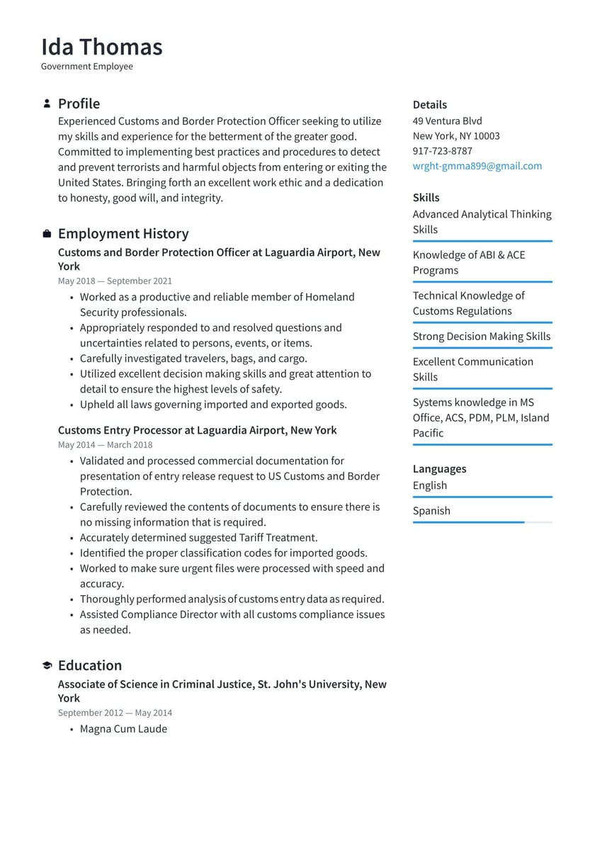 Department Of Public Works Resume Sample Government Resume Examples & Writing Tips 2022 (free Guide)