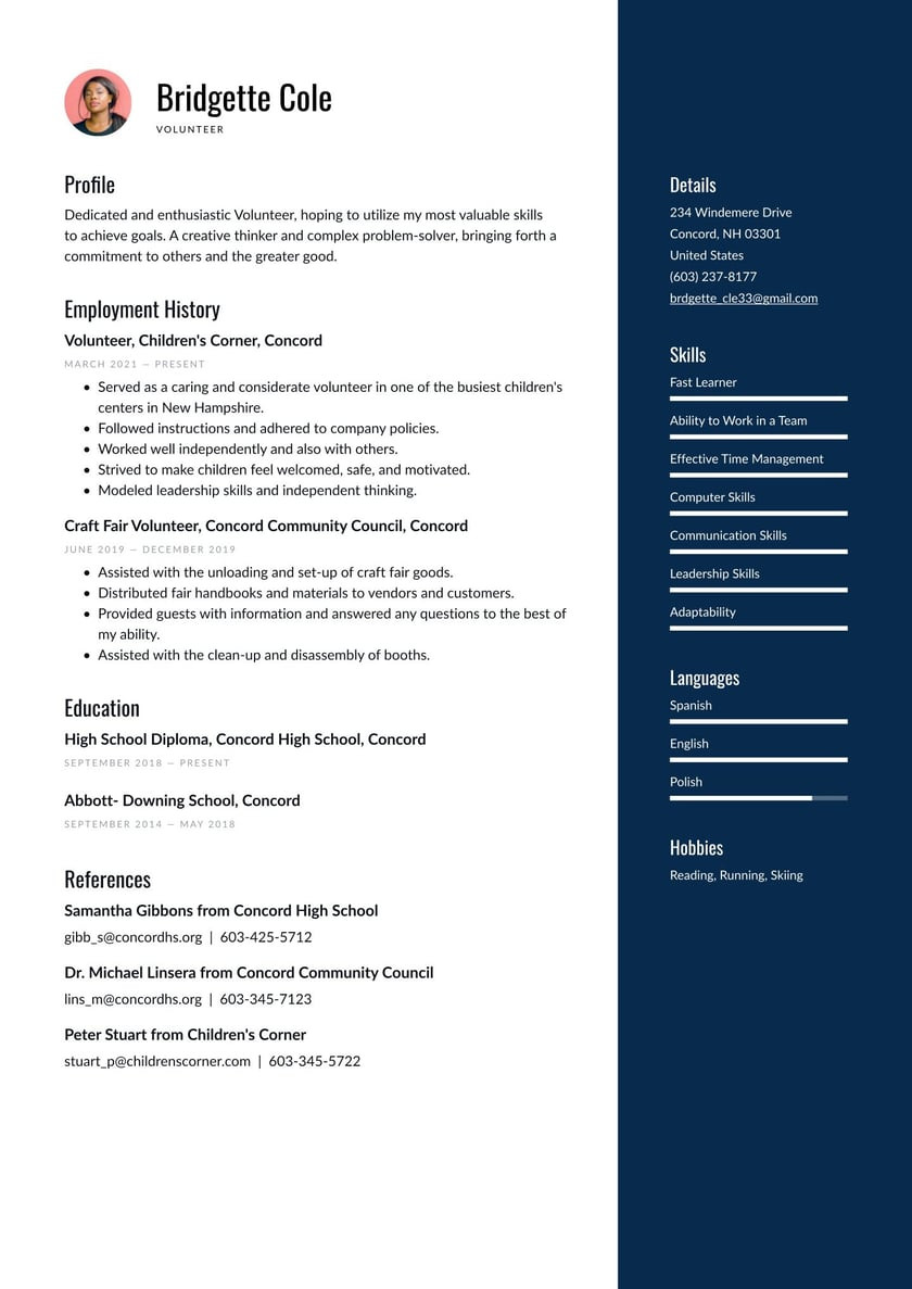 Emerging Museum Professional and Resume Sample Volunteer Resume Examples & Writing Tips 2022 (free Guide)