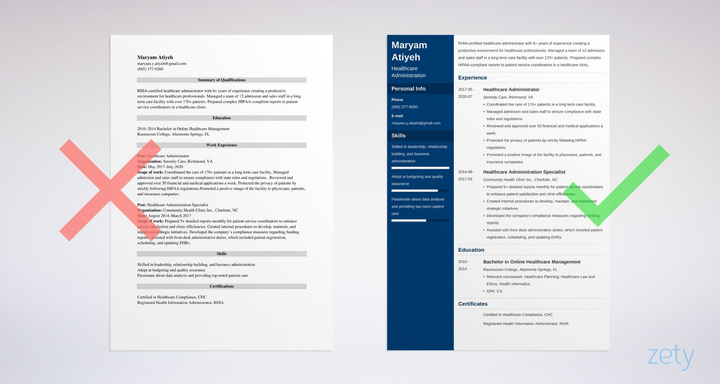 Free Sample Resume for A Hospital Administrator Healthcare Administration Resume: Samples and Writing Guide