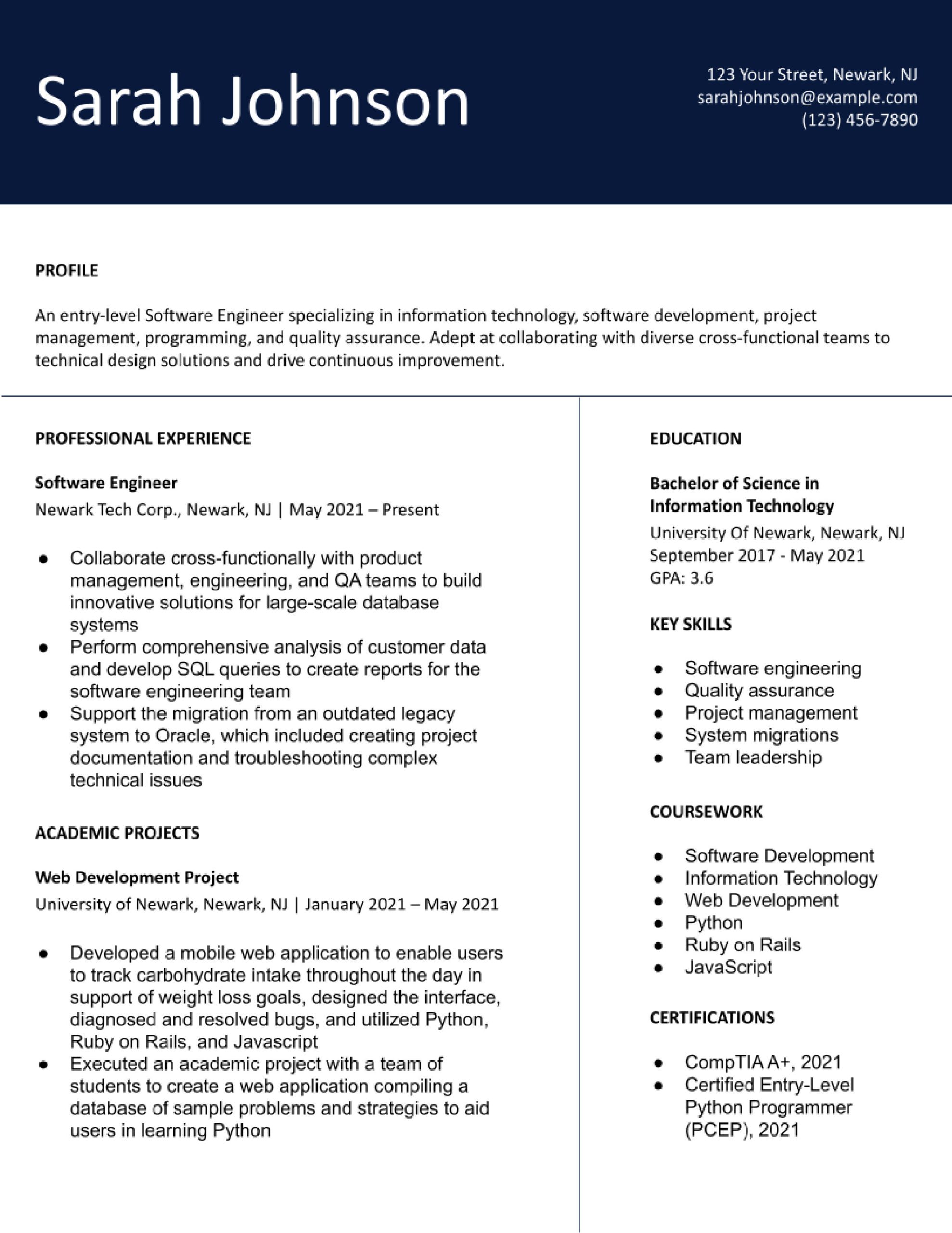 Information Technology Graduate Student Resume Sample Entry-level Information Technology Resume Examples In 2022 …