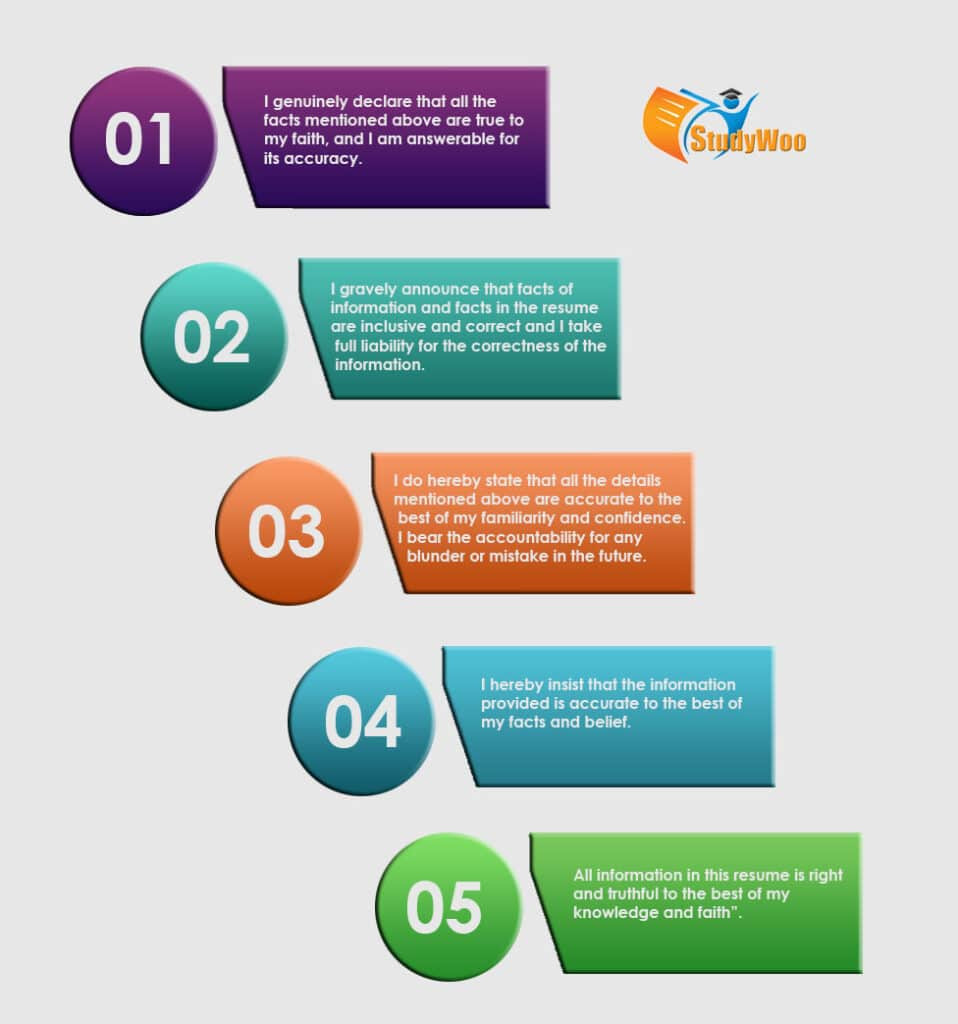 Last Line Resume Sample I Hereby Declaration In Resume for Freshers 5 Best Examples and Tips 2022