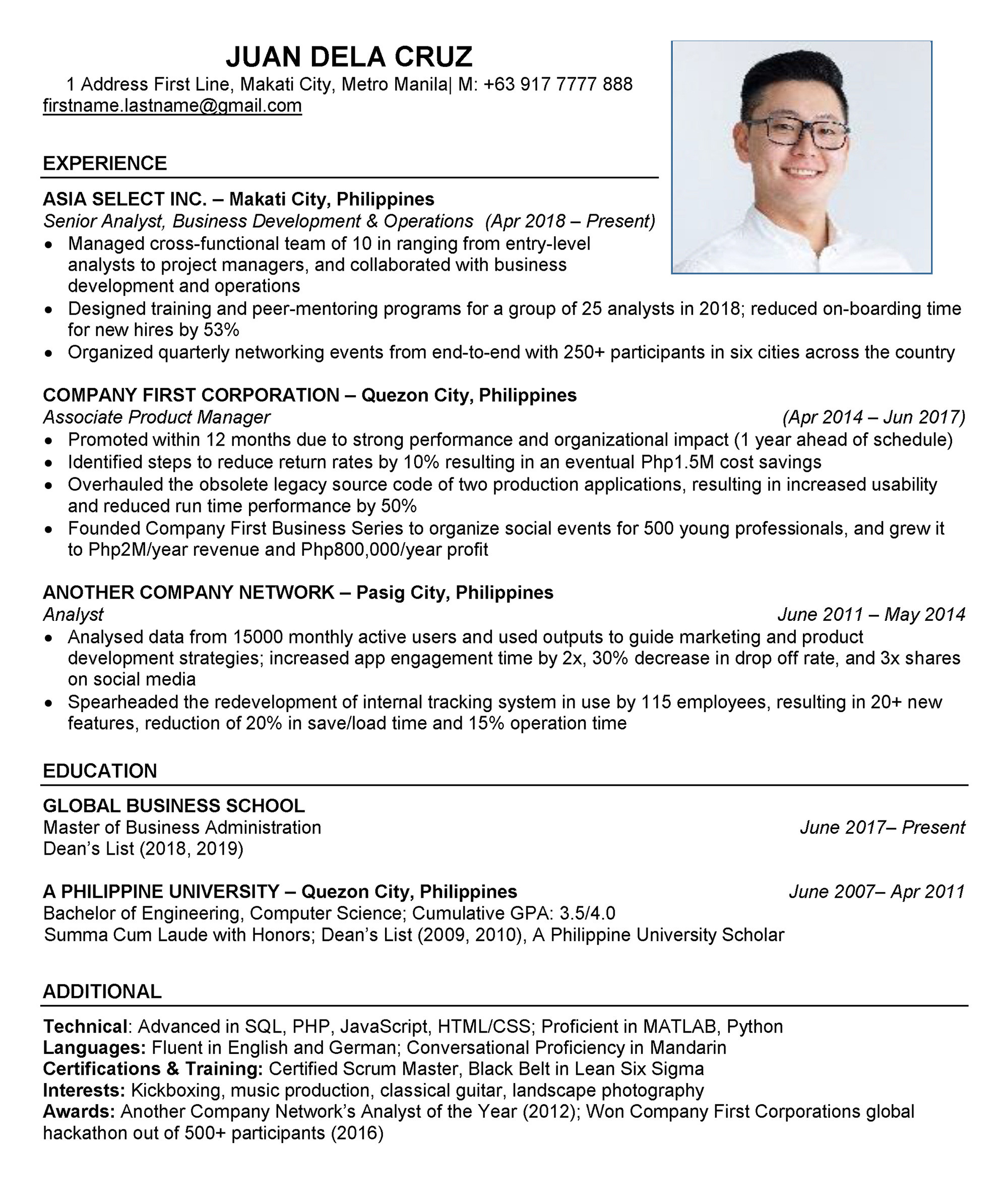 Latest Resume format Sample In the Philippines How to Make A Pro Resume Based On ats format asia Select
