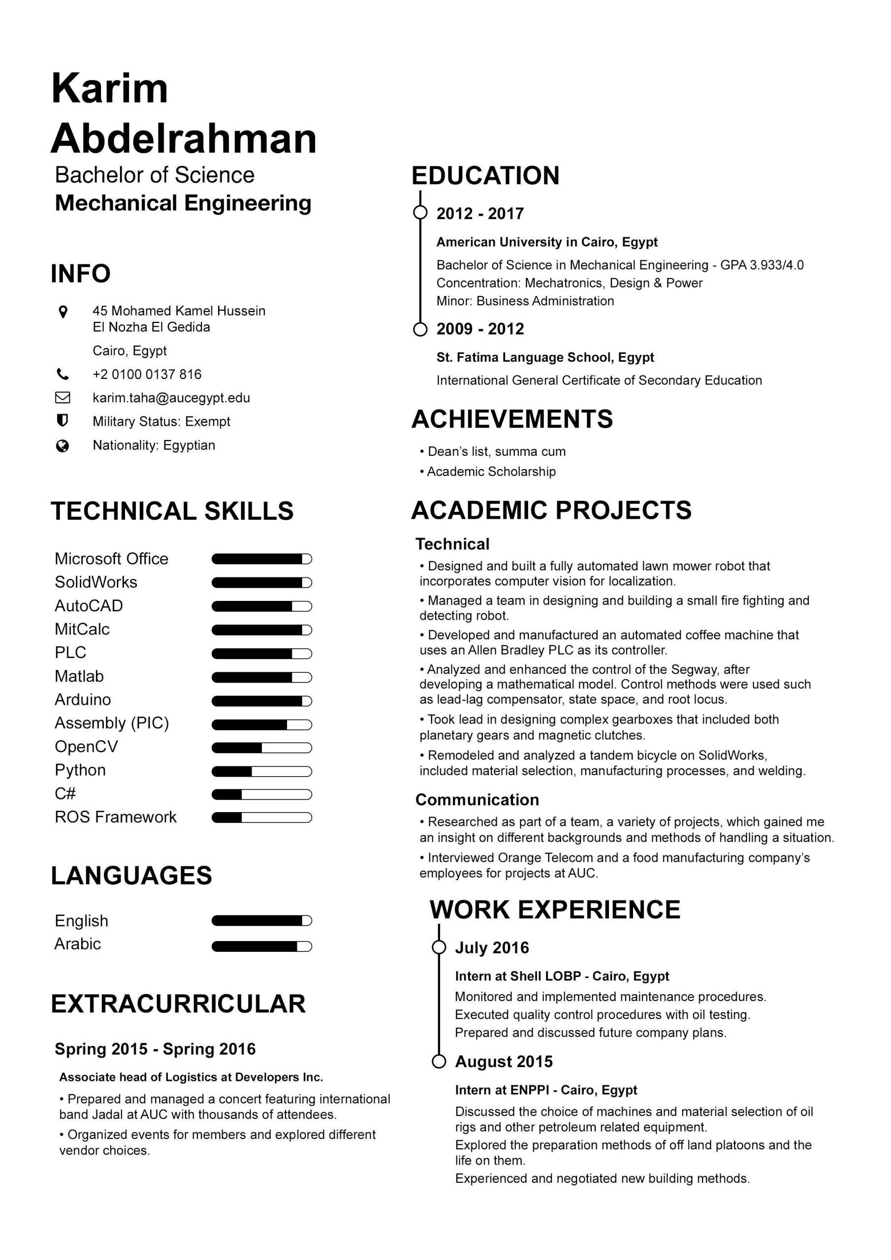 Mechanical Engineering Fresh Graduate Resume Sample Resume for A Fresh Mechanical Engineering Graduate? is This too …