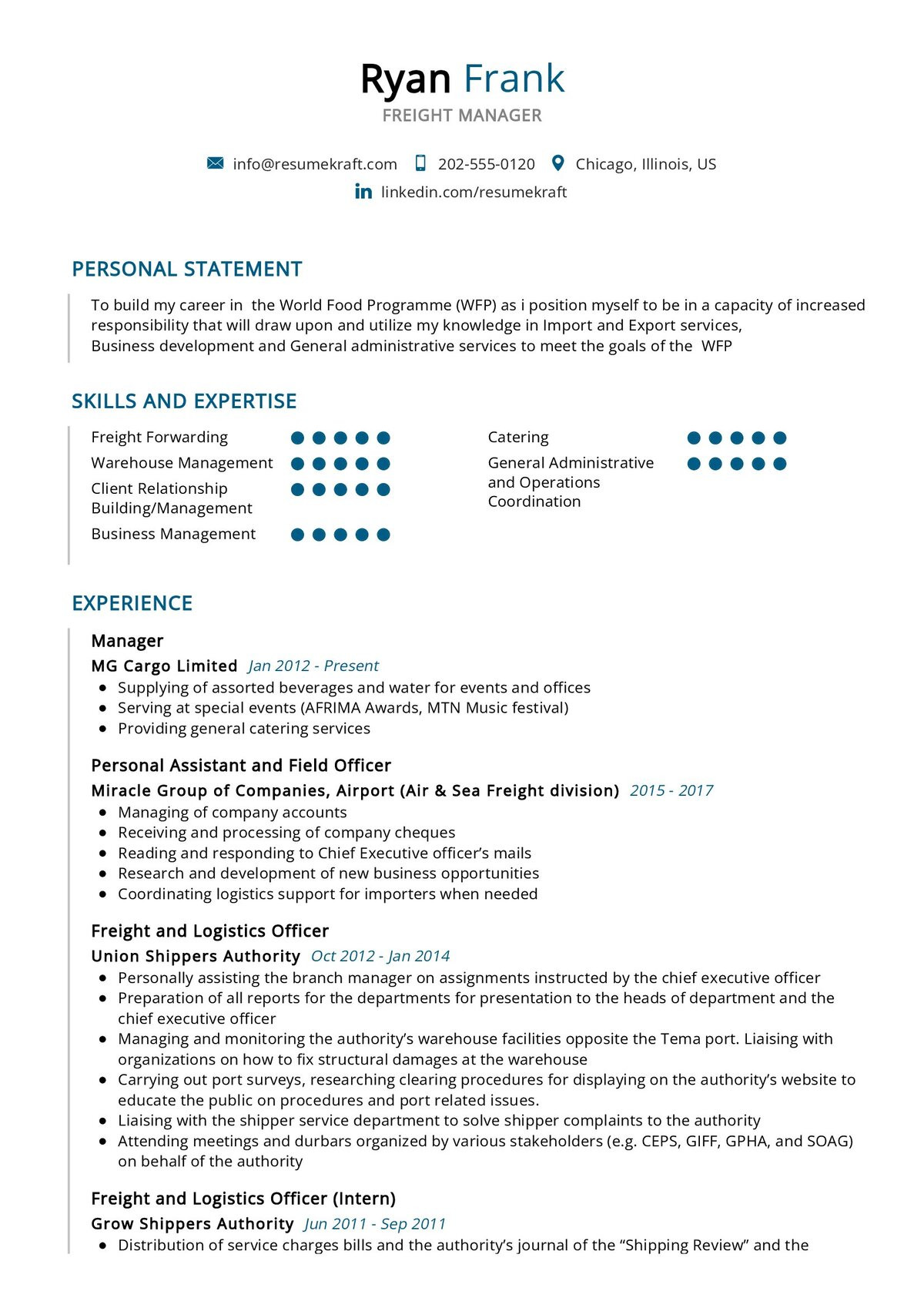 Order Process and Ship Resume Sample Freight Manager Resume Example 2022 Writing Tips – Resumekraft
