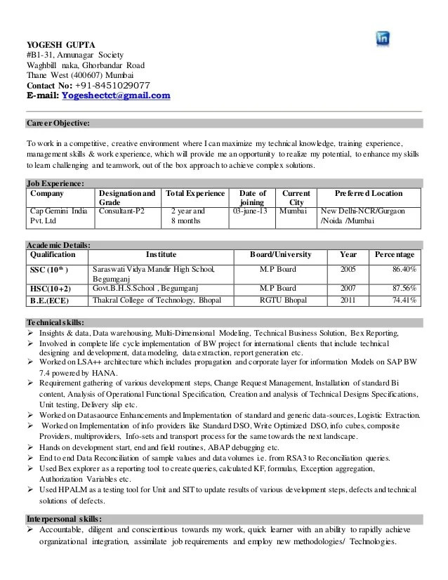Power Bi Sample Resume for 2 Years Experience Resume 2 Years Experience Sle – Backup Gambar