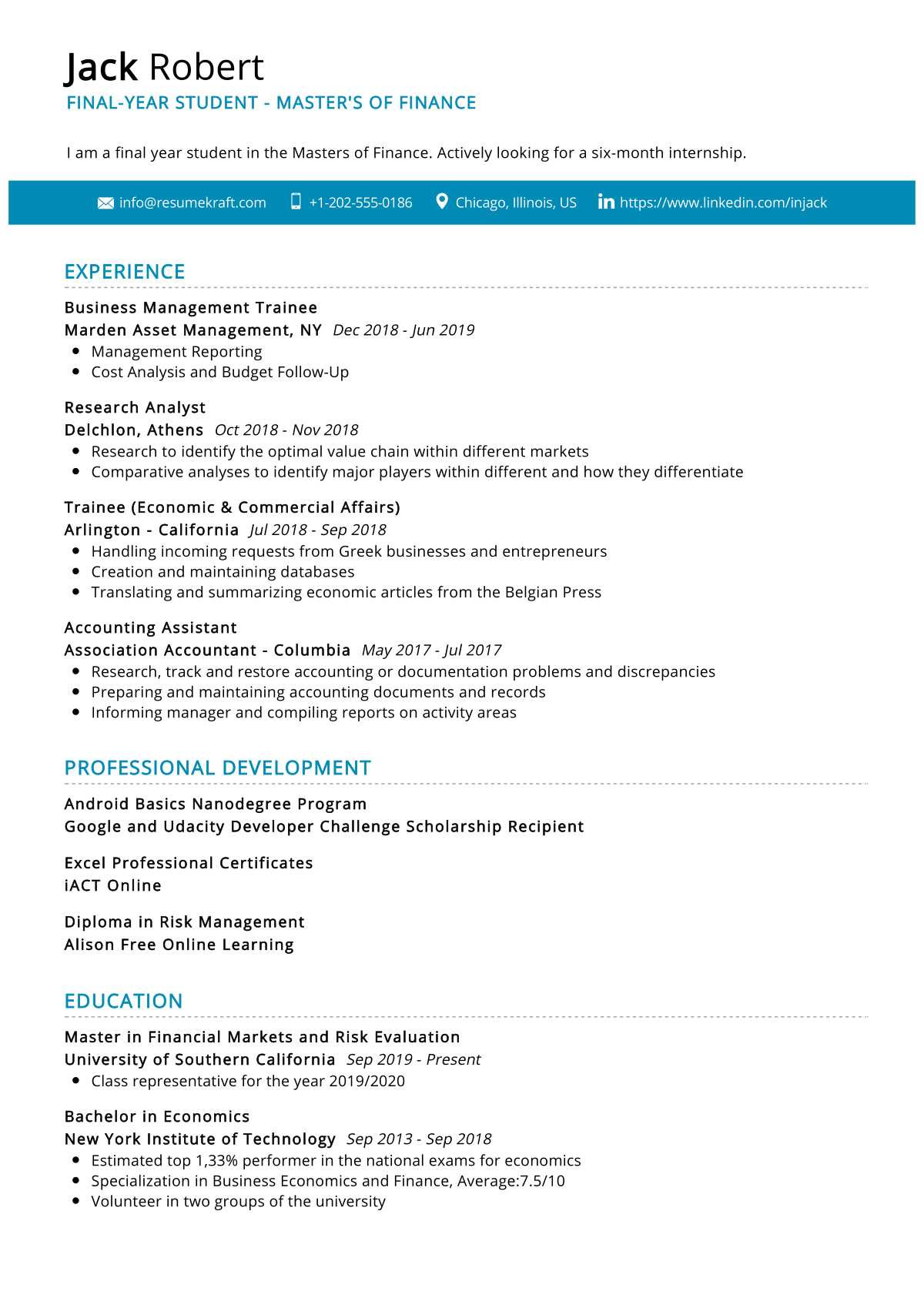 Professinal Resume Sample for Students Still In College Final-year Student Resume Example 2022 Writing Tips – Resumekraft