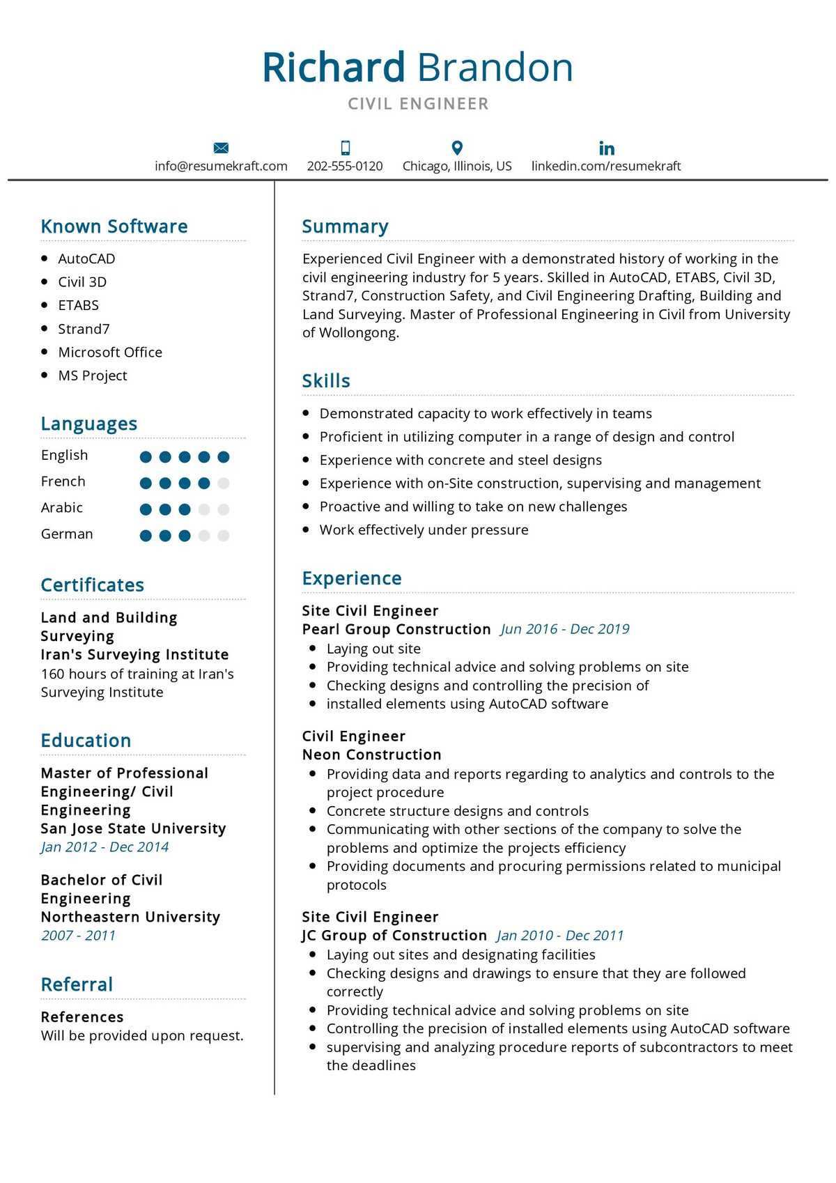 Professional Engineering Resume Samples for Freshers Civil Engineer Resume Example 2021 Writing Guide & Tips …