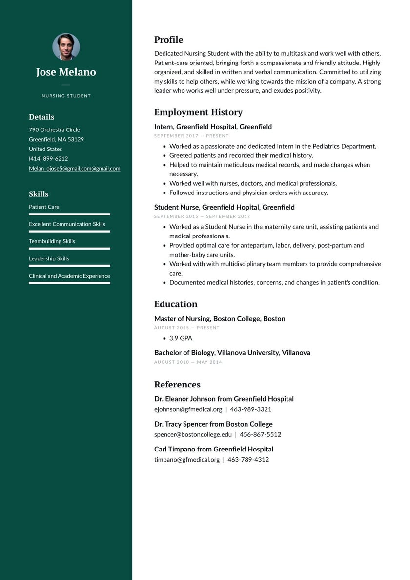 Resume for Nursing Grad School Sample Nursing Student Resume Examples & Writing Tips 2022 (free Guide)