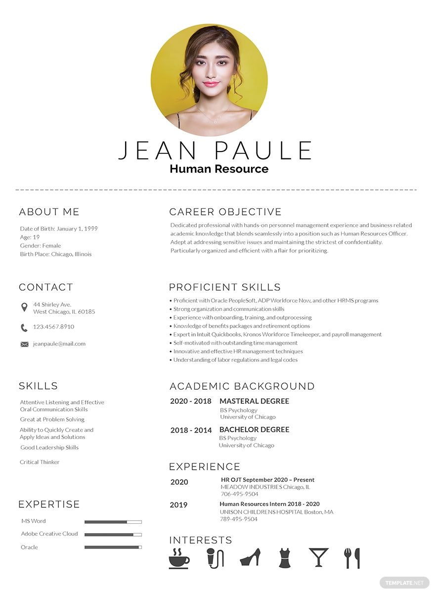 Resume Headline for Mba Freshers Sample Hr Fresher Resume Template – Word, Apple Pages, Psd, Publisher …