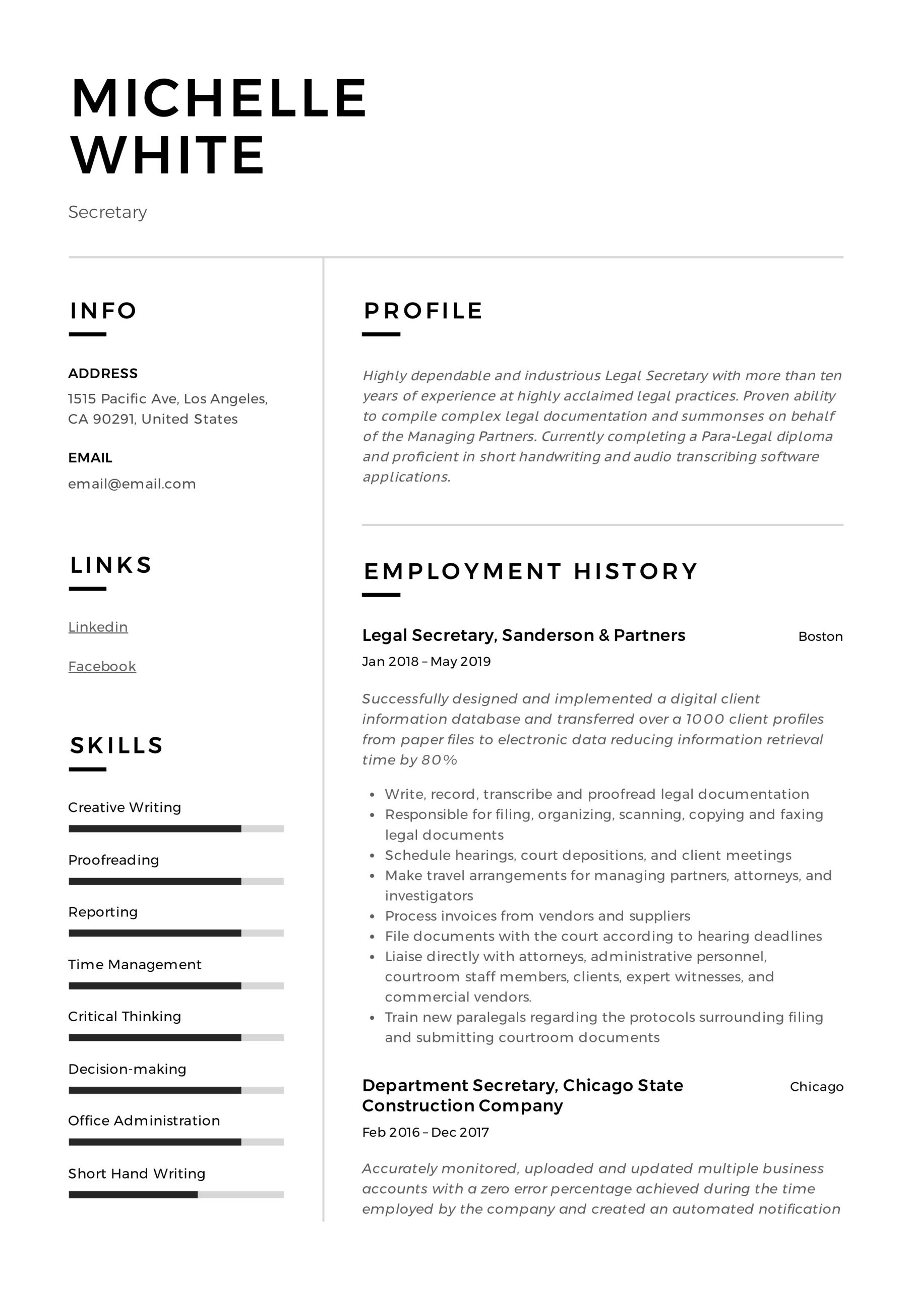 Resume Samples for Company Secretary Students Secretary Resume & Writing Guide 12 Template Samples Pdf Resume Samples for Company Secretary Students Secretary Resume & Writing Guide 12 Template Samples Pdf