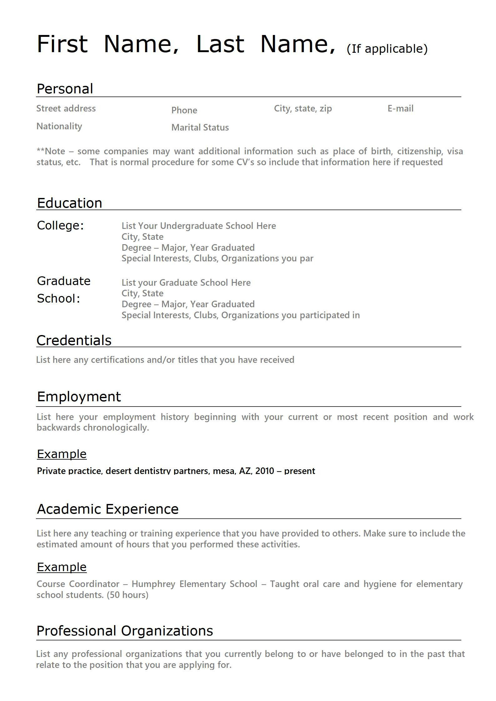 Resume Samples Templates First Job Student First-time Resume with No Experience Samples Wps Office Academy