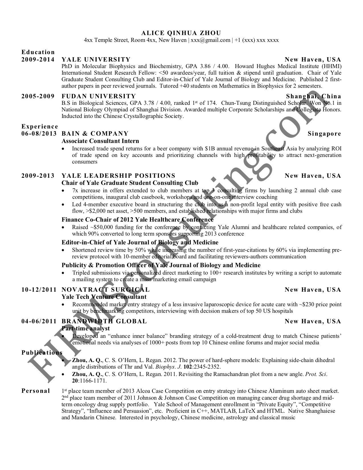 Resume Samples that Got Interview Invite From Mkinsey Consulting Resume – Firmsconsulting Strategy Skills & Case …