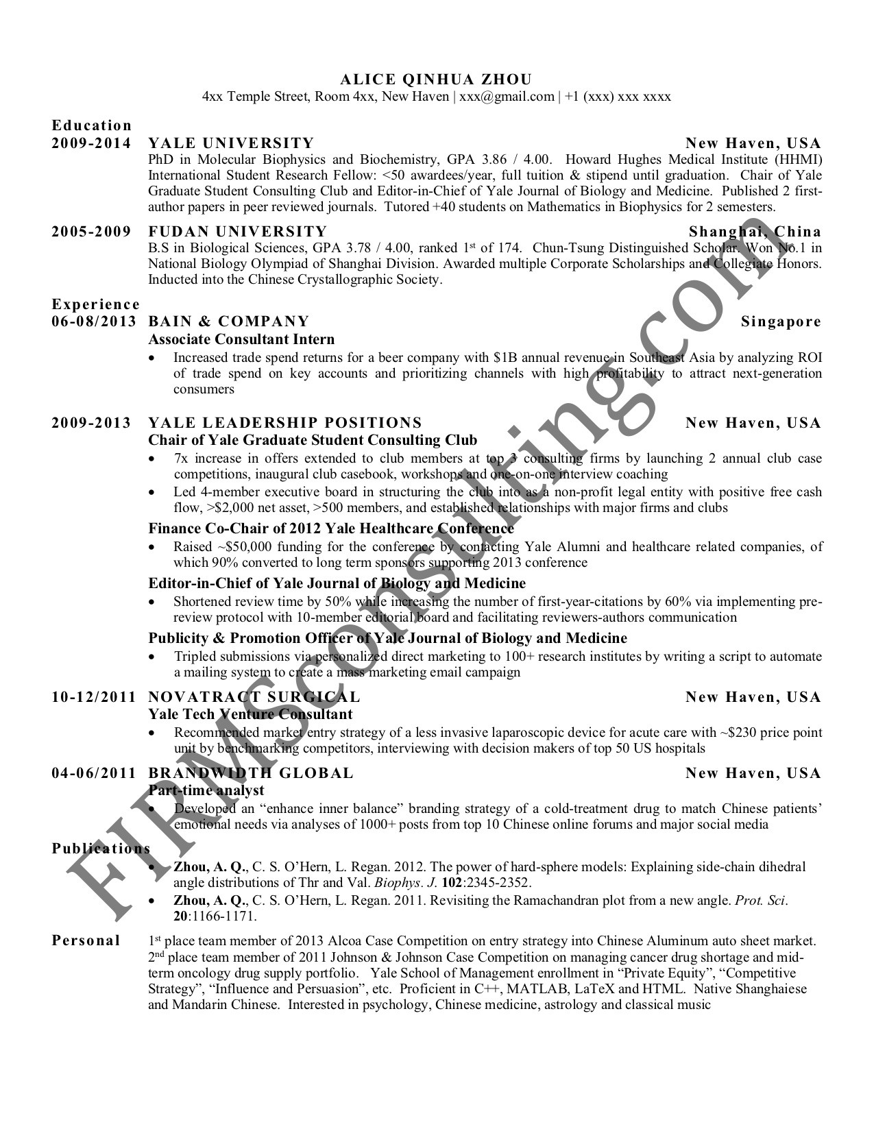 Resume Samples that Got Interview Invite From Mkinsey Consulting Resume – Firmsconsulting Strategy Skills & Case …