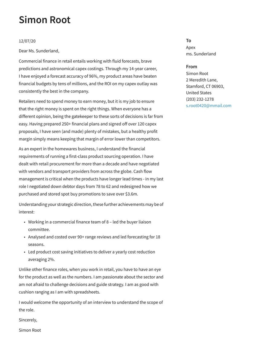 Sample Impressive Resume with A Cover Letter Finance Cover Letter Examples & Expert Tips [free] Â· Resume.io