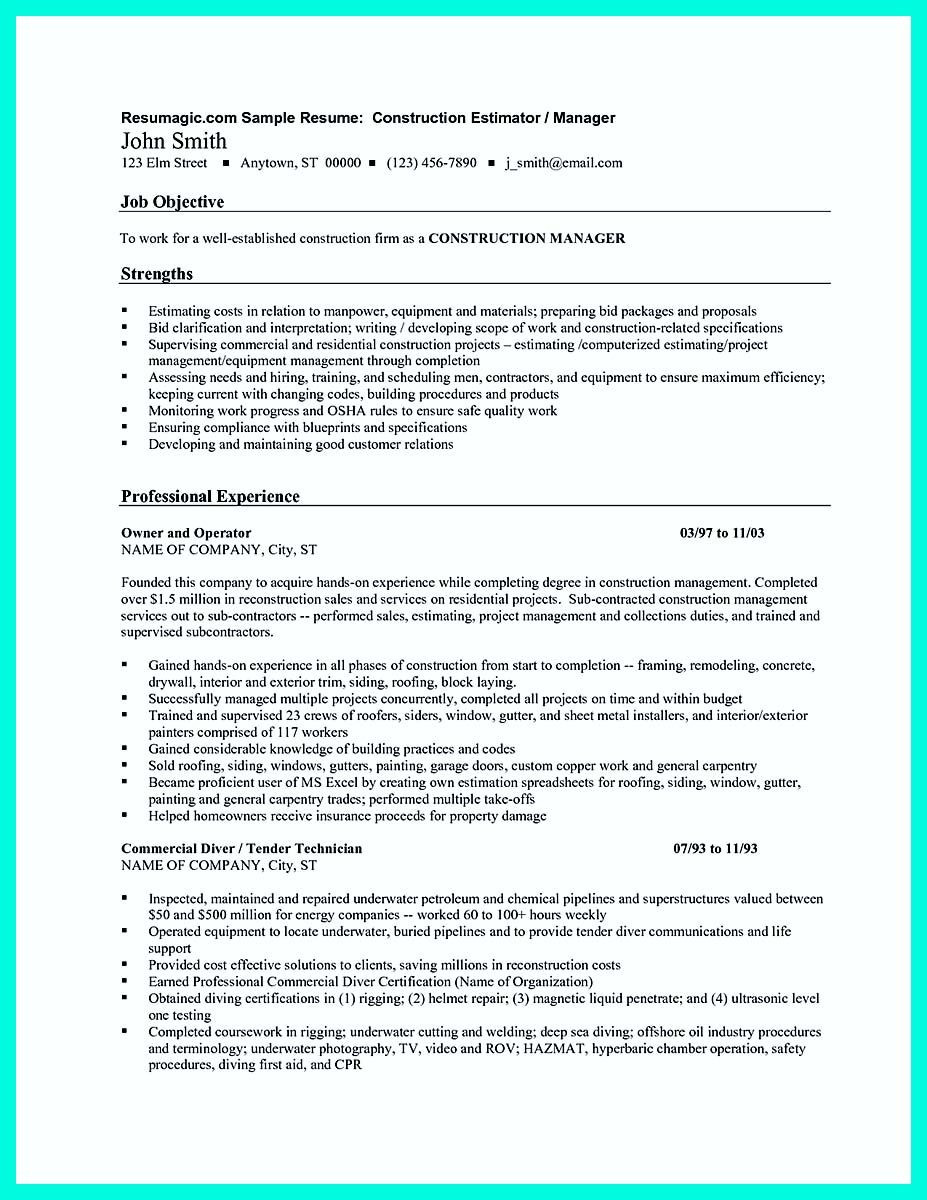Sample Of A Construction Supervisor Resume Simple Construction Superintendent Resume Example to Get Applied …