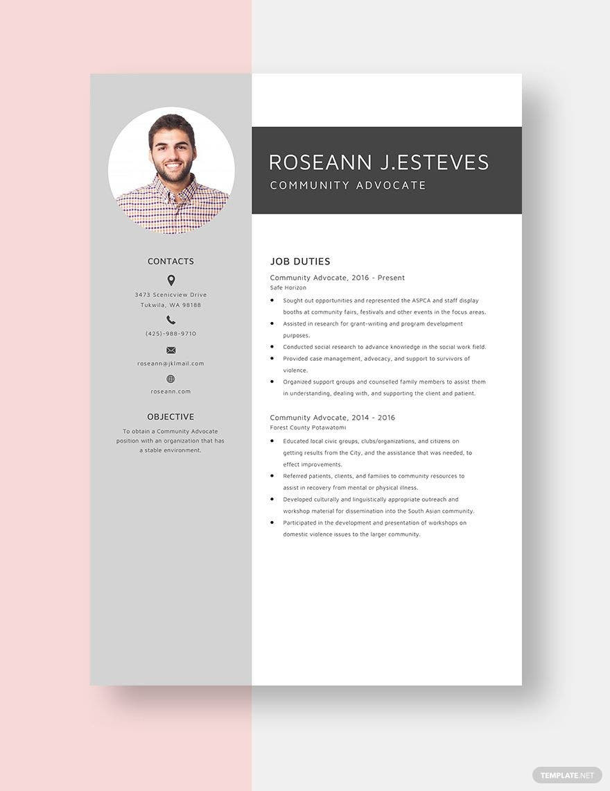 Sample Of Head Start Family Advocate Resume Community Advocate Resume Template – Word, Apple Pages Template.net Sample Of Head Start Family Advocate Resume Community Advocate Resume Template – Word, Apple Pages Template.net