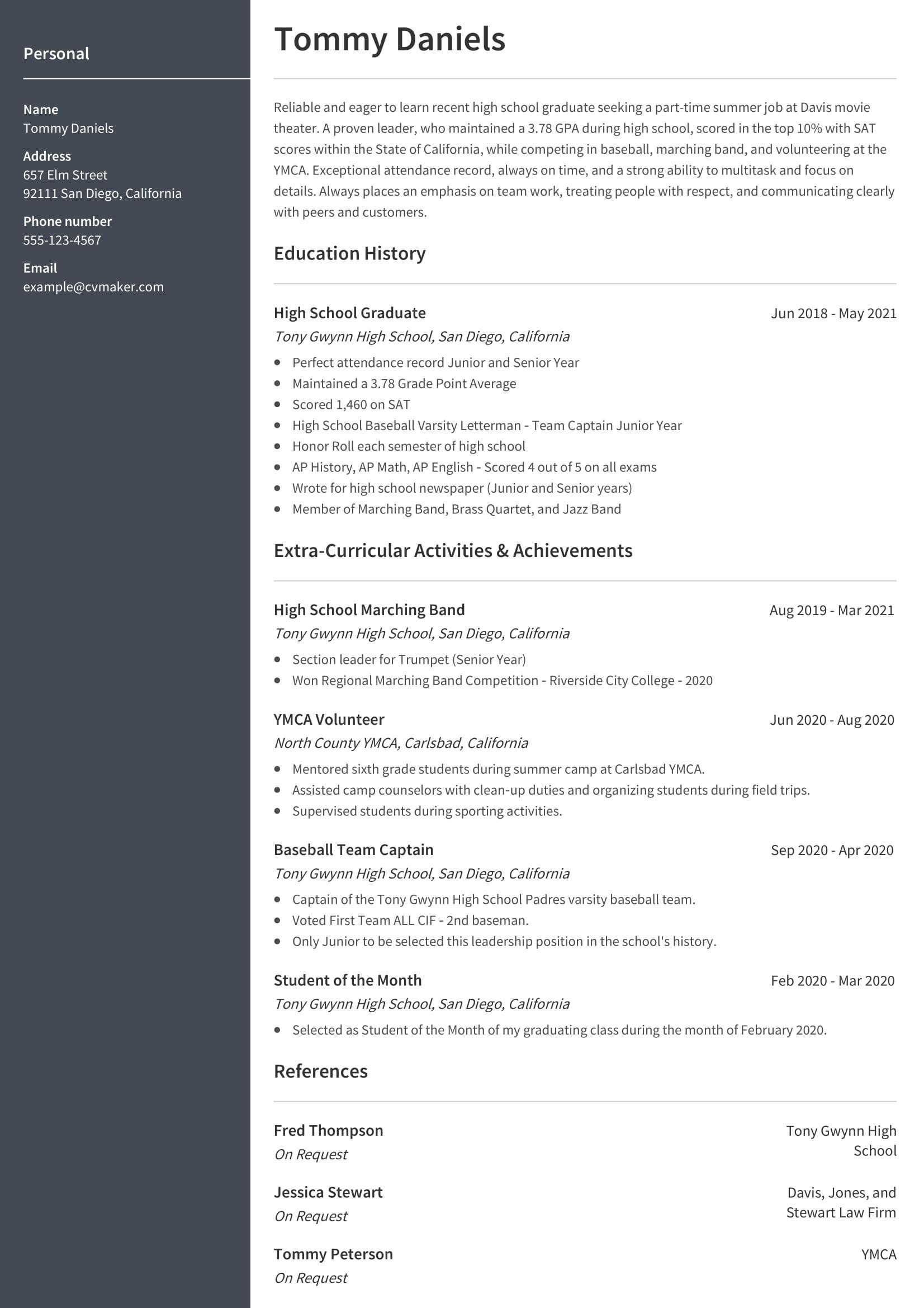 Sample Of High School Resume for Admissions to Colleges High School Resume Template, Example & How to Write Guide 2021 …