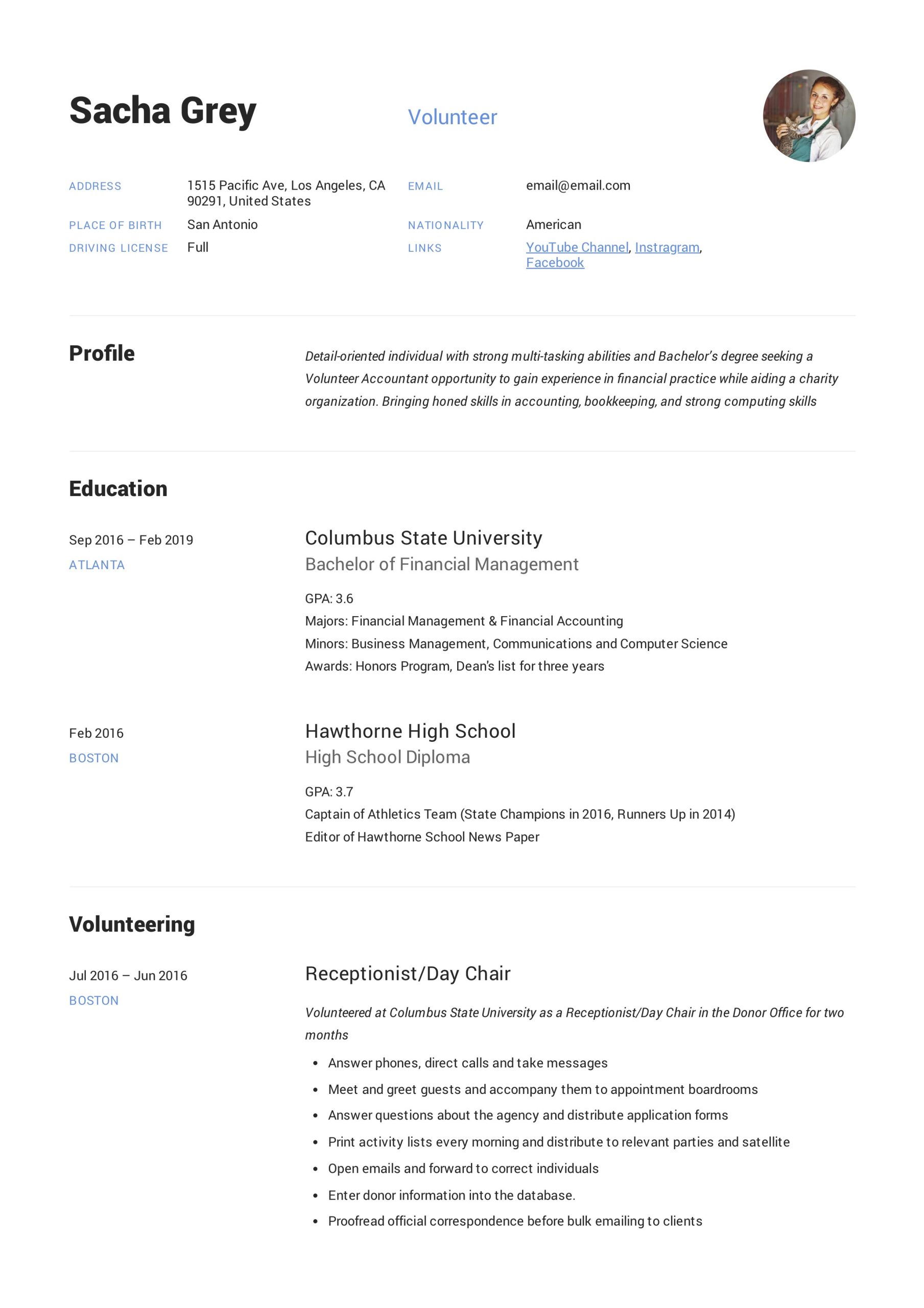 Sample Of High School Resume for Hospital Volunteer Volunteer Resume Sample & Writing Guide – Pdf’s 2019 Sample Of High School Resume for Hospital Volunteer Volunteer Resume Sample & Writing Guide – Pdf’s 2019