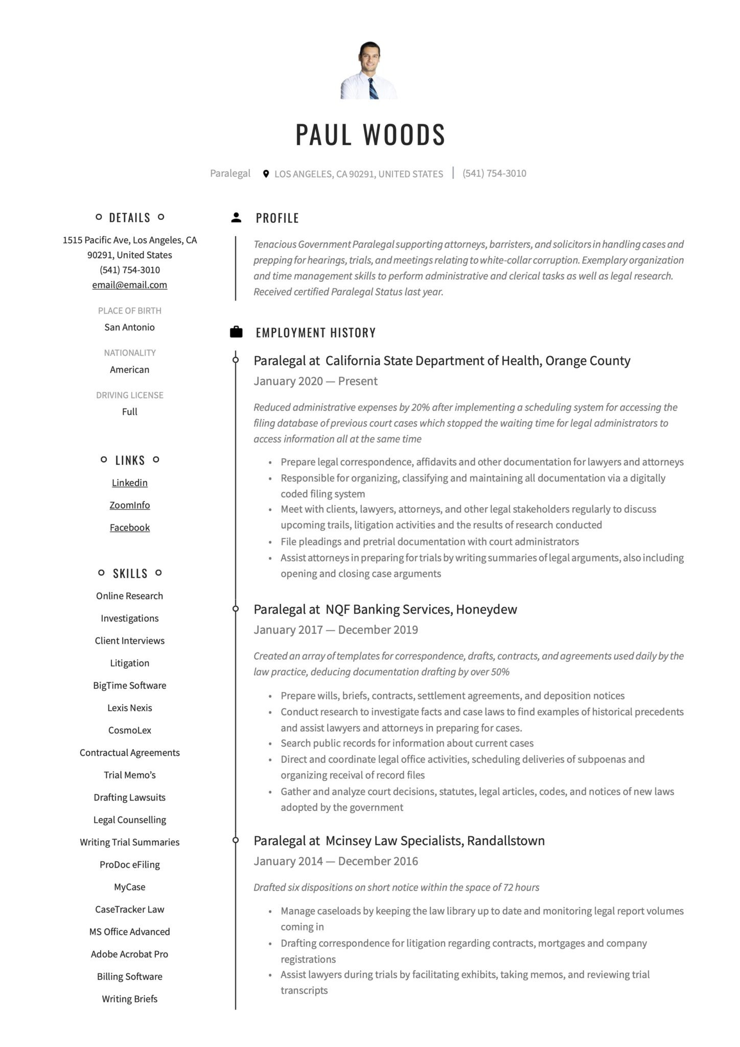 Sample Of Resume Objective for Paralegal 19 Paralegal Resume Examples & Guide Pdf 2020 Free
