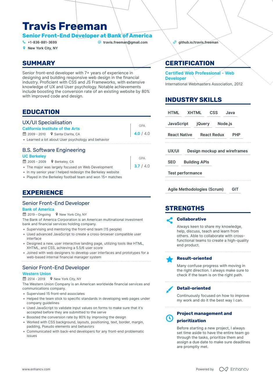 Sample Resume 1 Year Experience In Frontend Front End Developer Resume Examples & Guide for 2022 (layout …