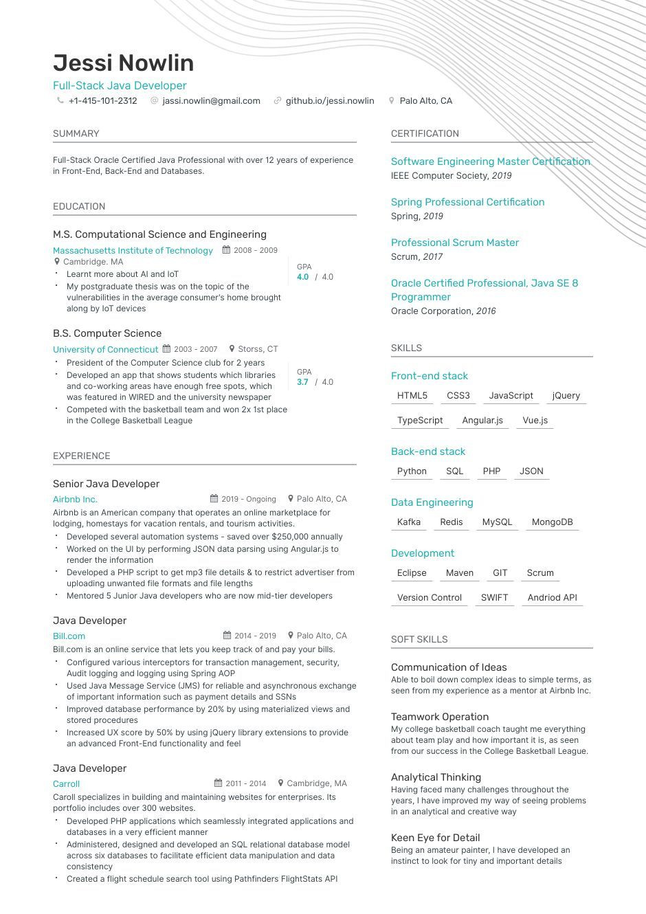 Sample Resume 2 Years Experience Java Java Developer Resume Guide & Samples (layout, Skills, Keywords …