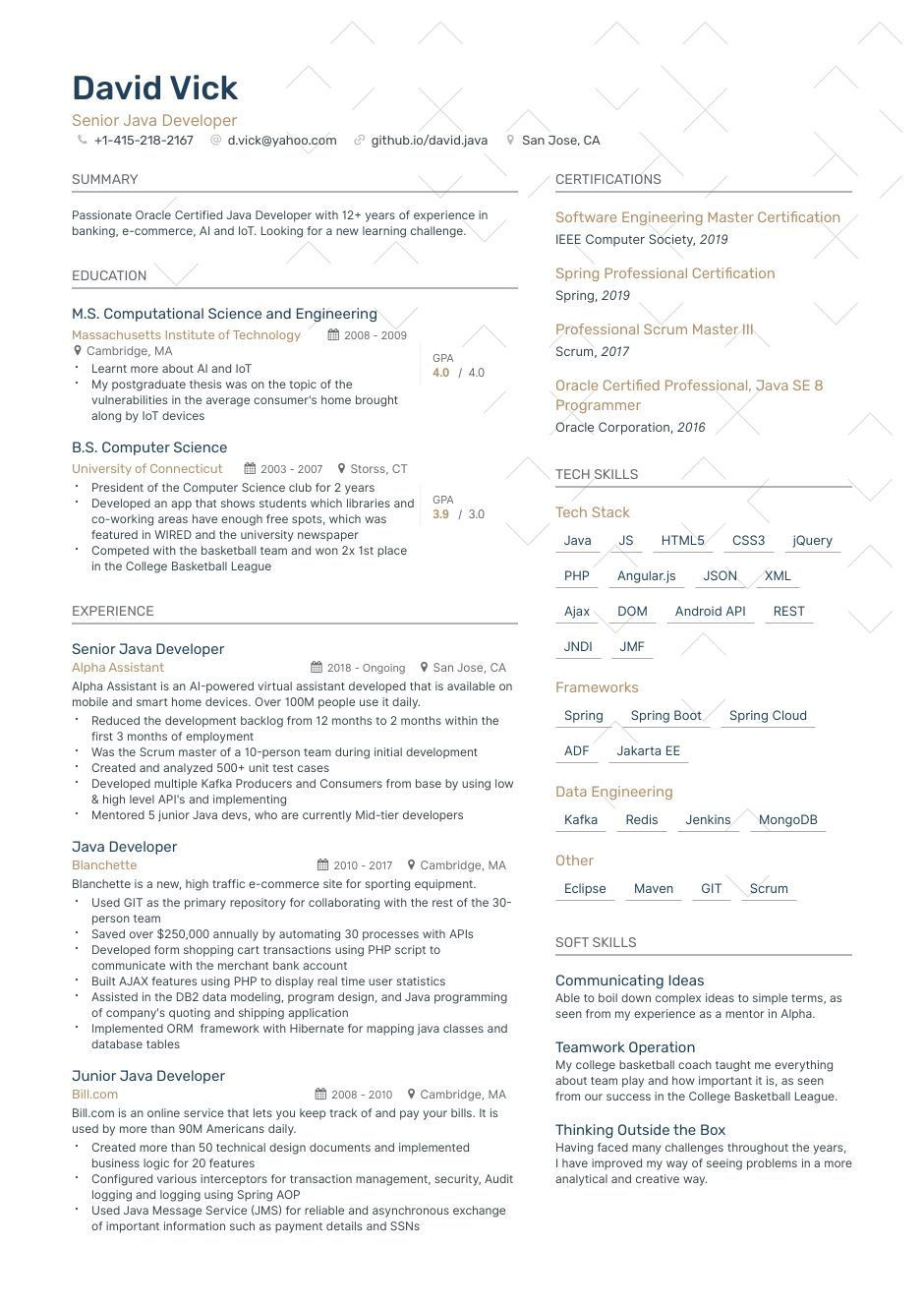 Sample Resume 2 Years Experience Java Java Developer Resume Guide & Samples (layout, Skills, Keywords … Sample Resume 2 Years Experience Java Java Developer Resume Guide & Samples (layout, Skills, Keywords …