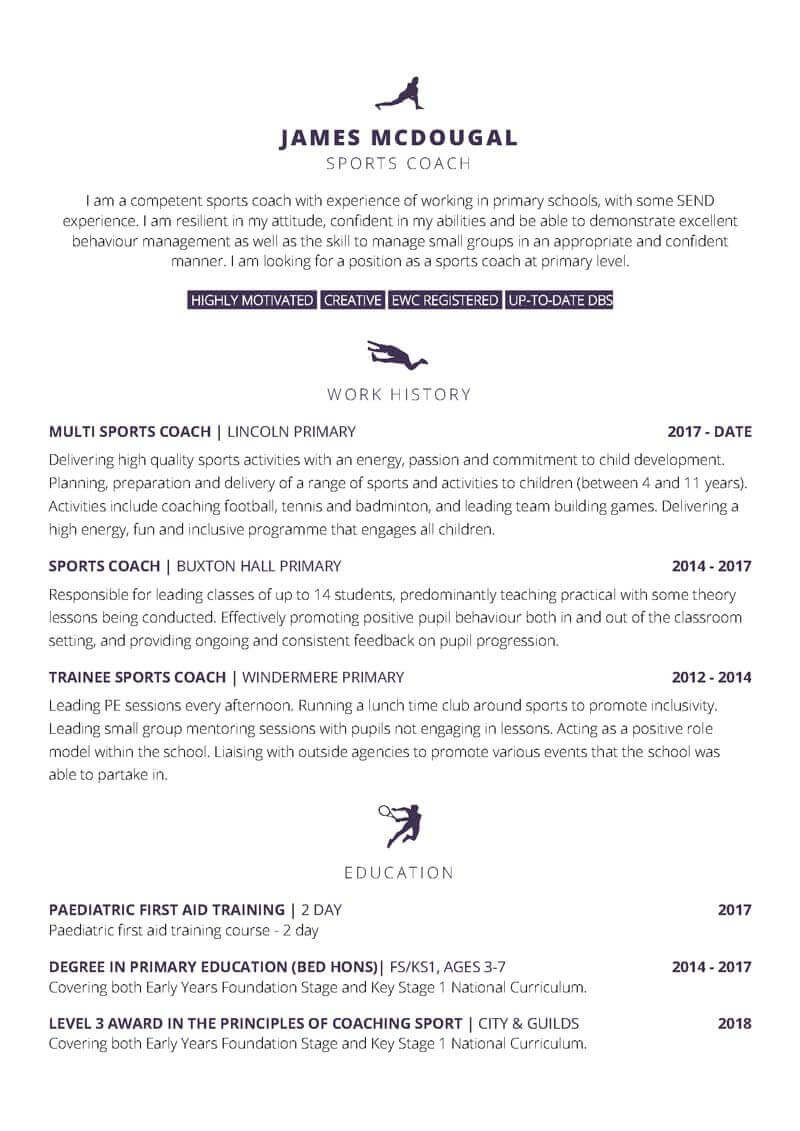 Sample Resume for A Tennis Coach Position Sport Cv: Free Sports Coach themed Word Cv Template …