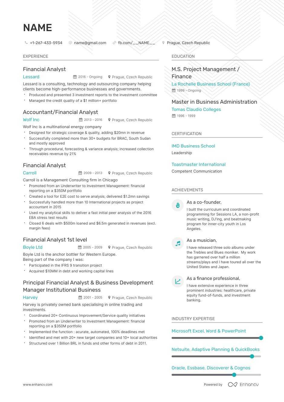 Sample Resume for Banking and Finance Graduate Entry-level Financial Analyst Resume: Examples & Template