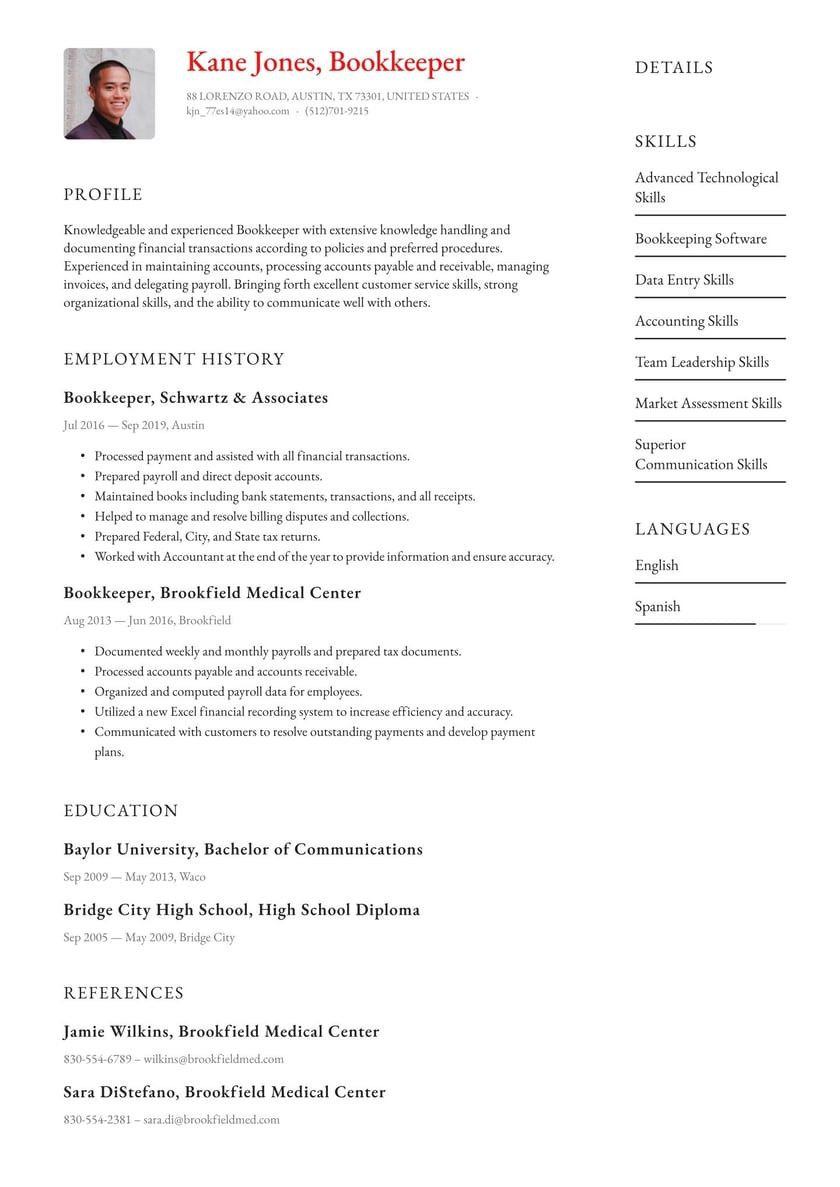 Sample Resume for Bookkeeper without Experience Bookkeeper Resume Examples & Writing Tips 2022 (free Guide)