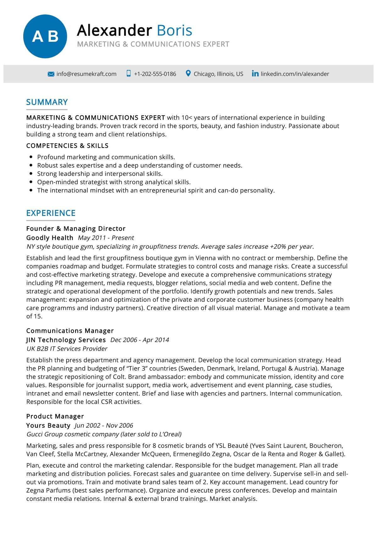 Sample Resume for Brand and Communications Specialist Marketing Communications Expert Resume Sample 2022 Writing Tips …