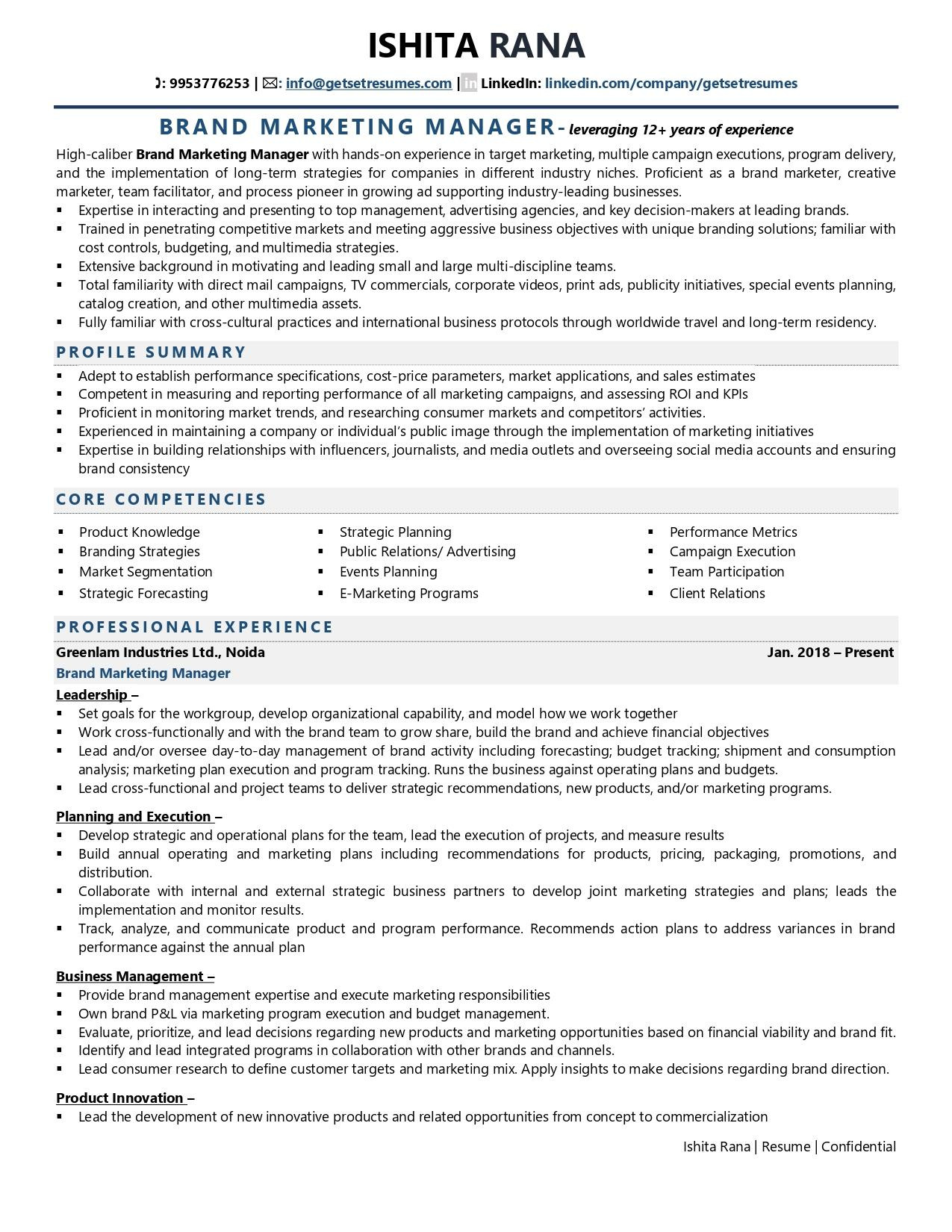Sample Resume for Brand Marketing Manager Brand Marketing Manager Resume Examples & Template (with Job …