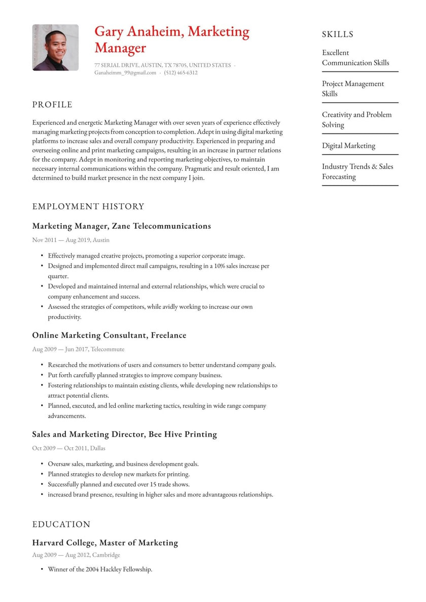 Sample Resume for Brand Marketing Manager Marketing Manager Resume Examples & Writing Tips 2022 (free Guide)