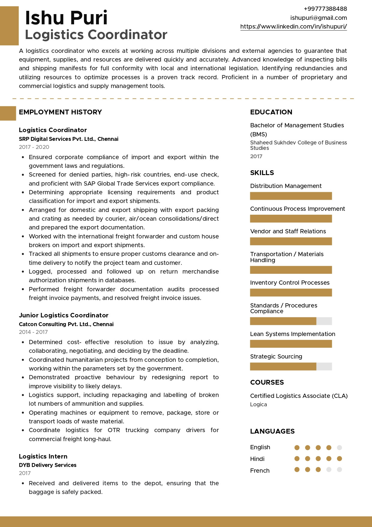 Sample Resume for Crating and Shipping Sample Resume Of Logistics Coordinator with Template & Writing …