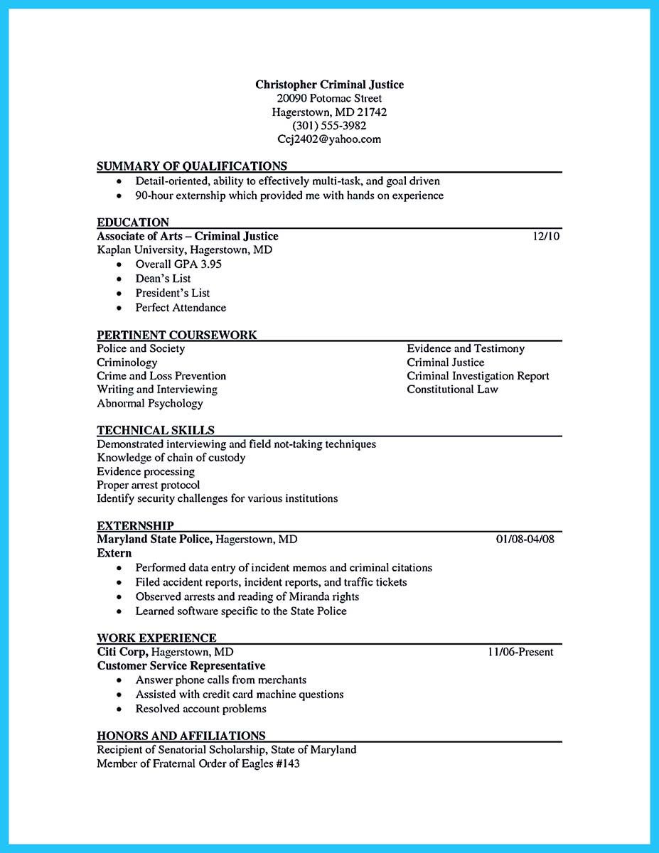 Sample Resume for Criminal Justice Internship Awesome Best Criminal Justice Resume Collection From Professionals …
