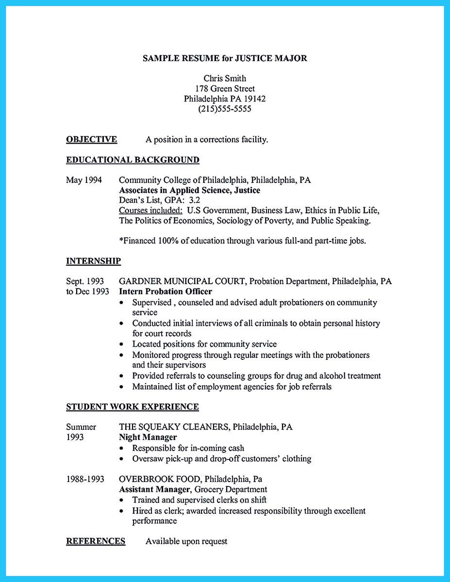 Sample Resume for Criminal Justice Internship Cool Best Criminal Justice Resume Collection From Professionals …