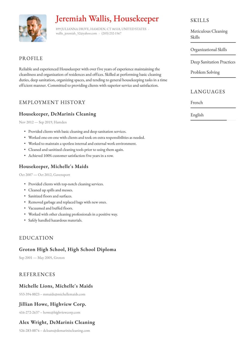 Sample Resume for Cruise Ship Housekeeping Housekeeping Resume Examples & Writing Tips 2022 (free Guide)