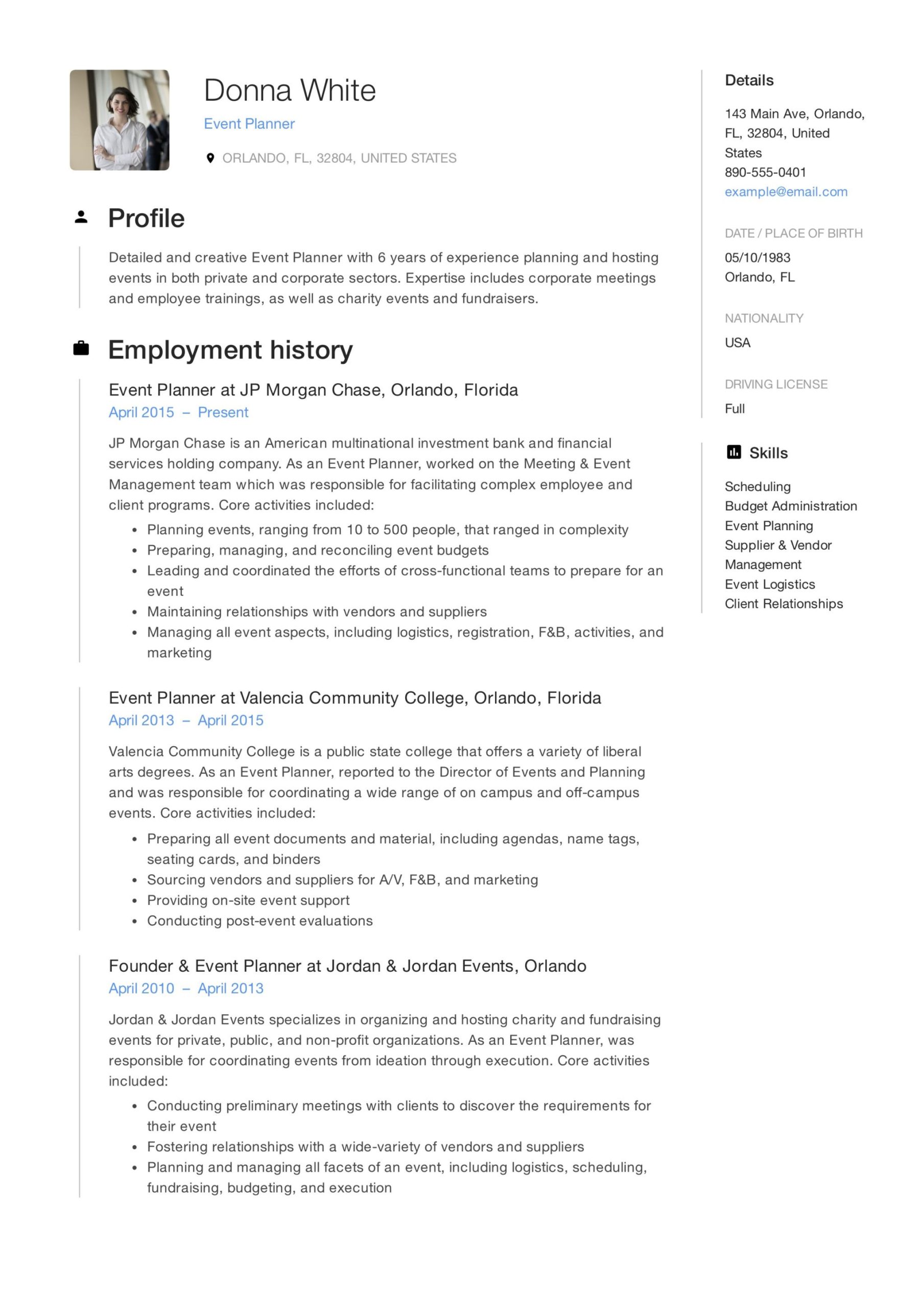 Sample Resume for event Coordinator Position Guide: event Planner Resume 12 Templates Pdf 2022