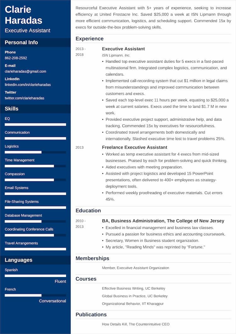 Sample Resume for Executive assistant to Ceo Uk Executive assistant Resume: Sample, Templates, Writing Tips