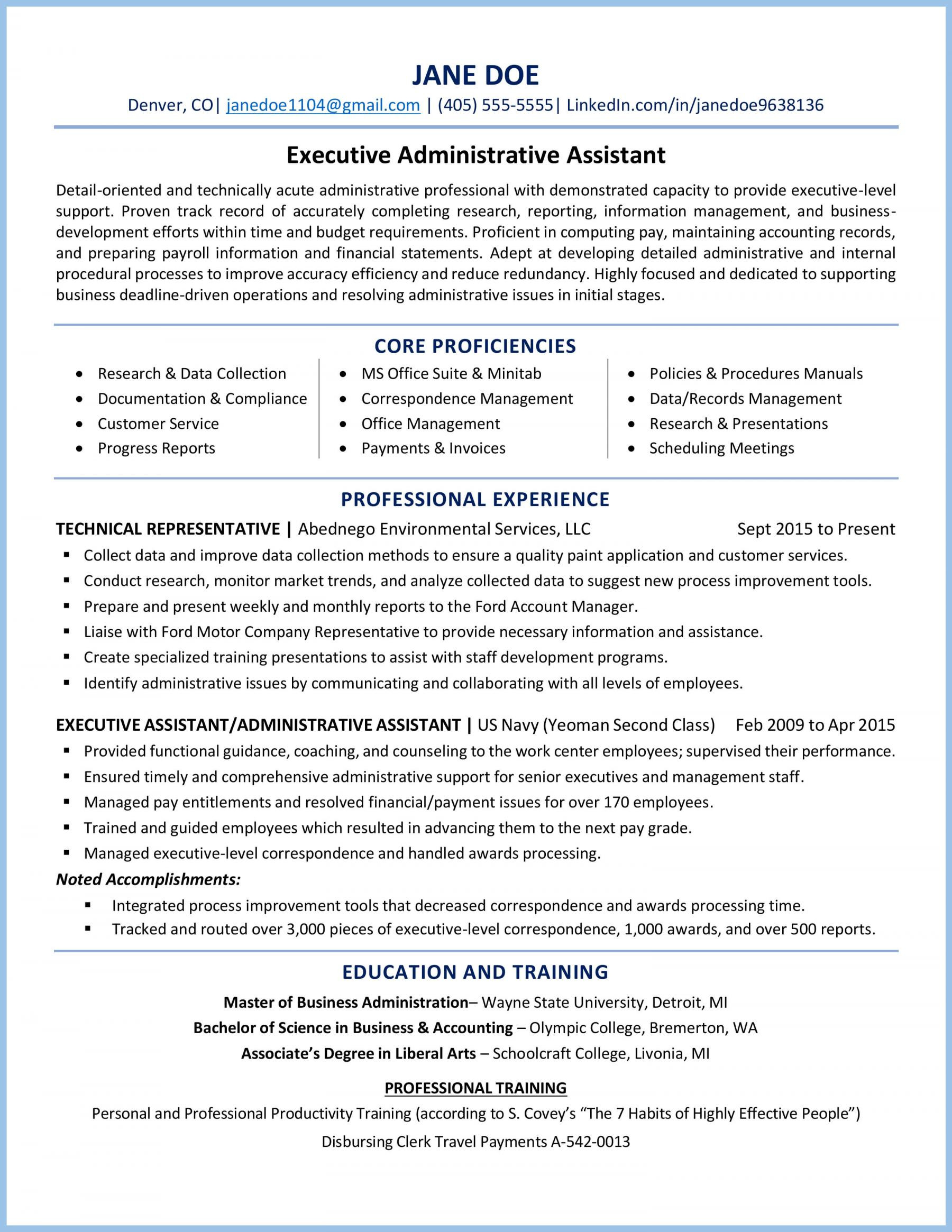Sample Resume for Executive assistant to Director Executive Administrative assistant Resume Example Sample Resume for Executive assistant to Director Executive Administrative assistant Resume Example